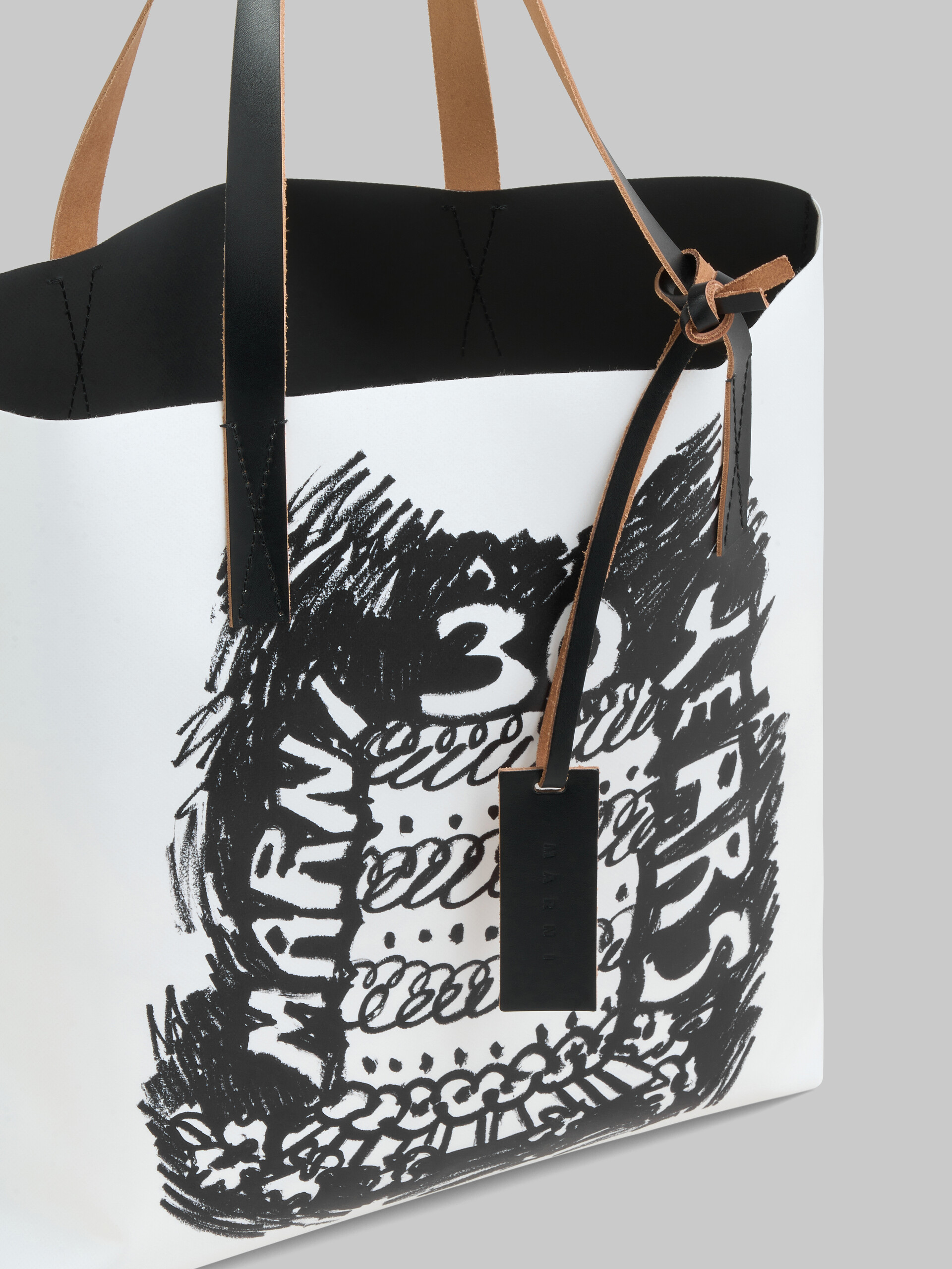 Two tone Tribeca tote with Marni 30th Anniversary print - Shopping Bags - Image 4