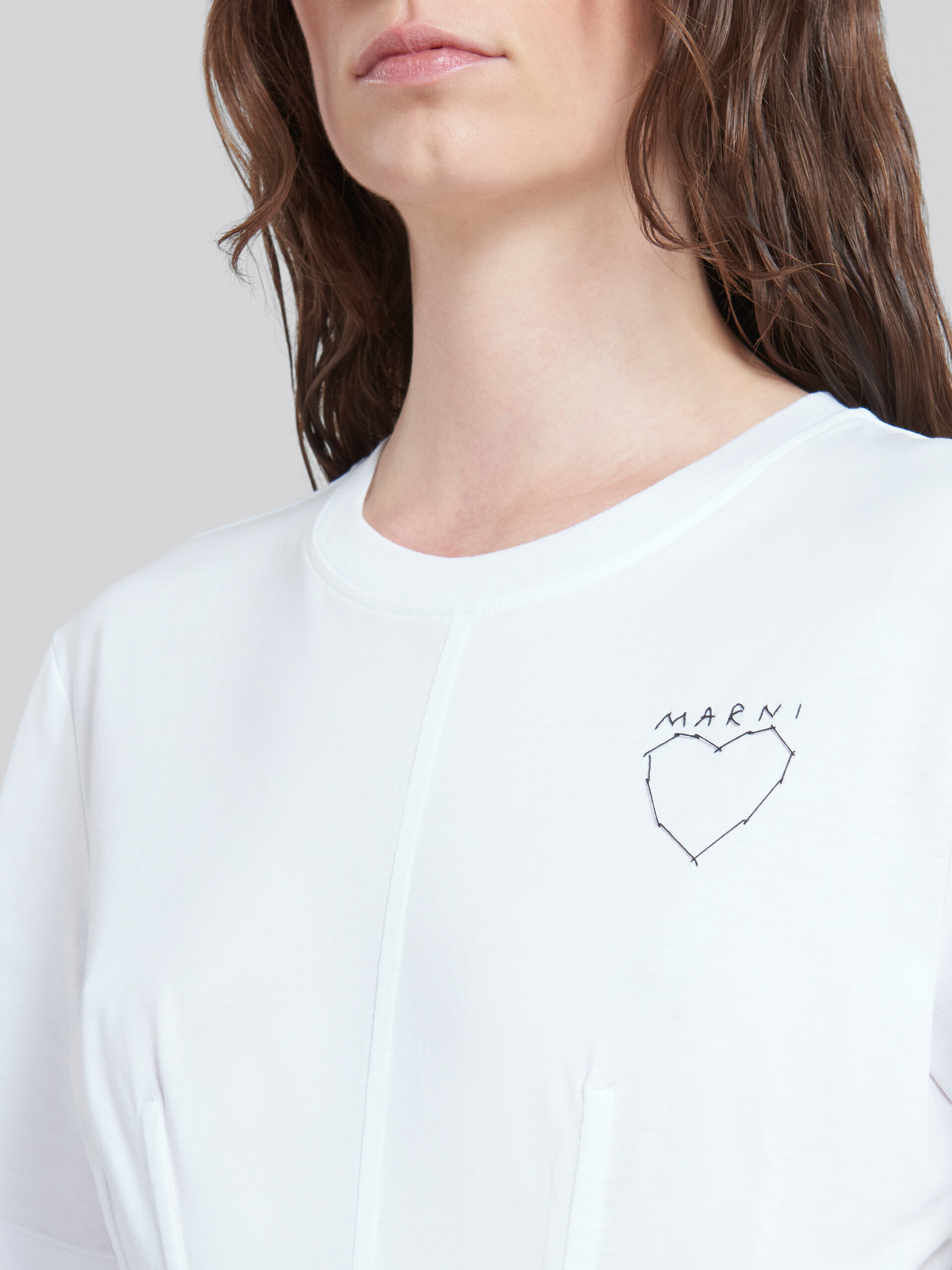 T-shirt bustier in cotone biologico bianco - T-shirt - Image 4