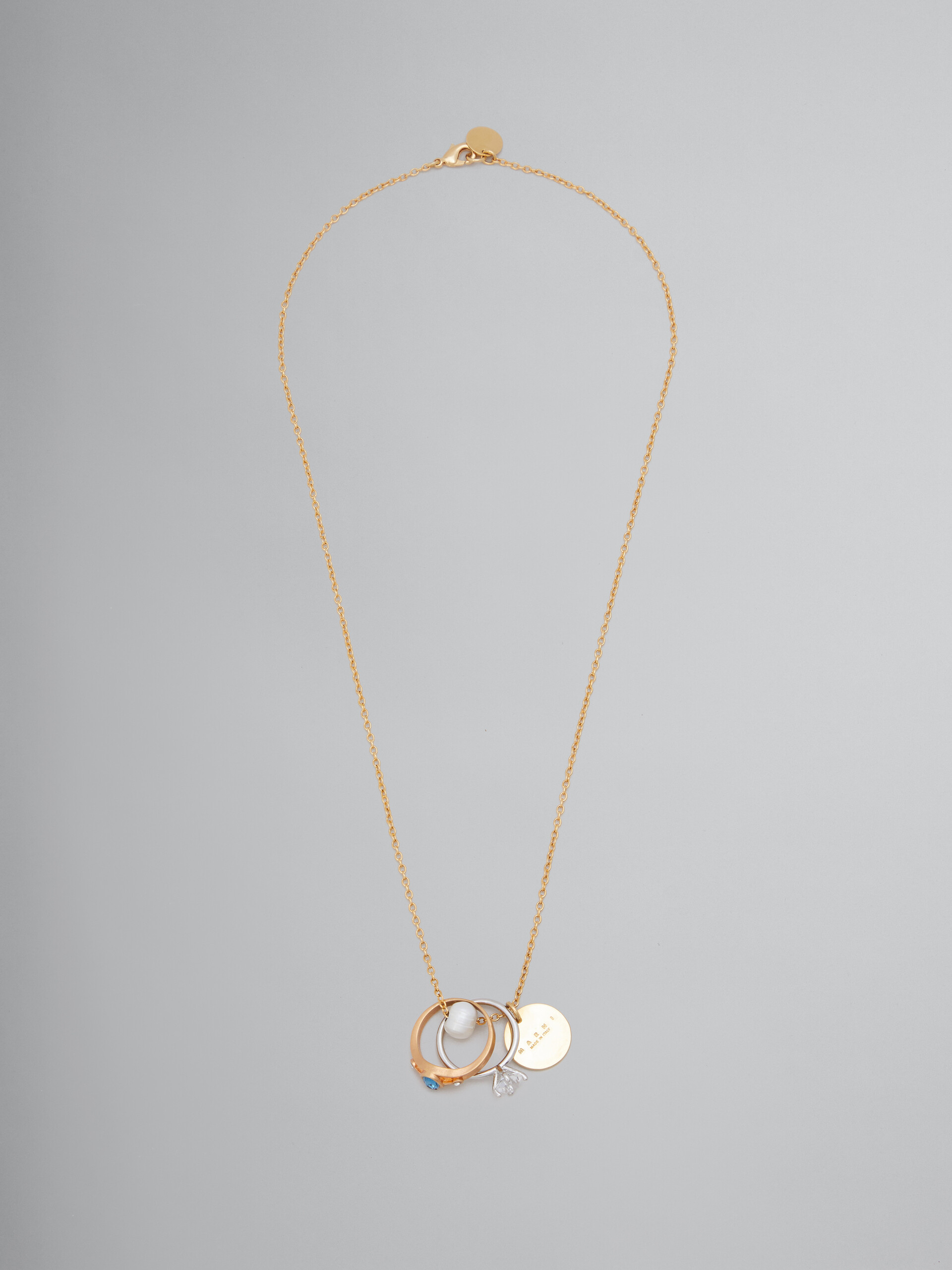 Collier en chaîne avec breloques perle et anneau - Colliers - Image 1