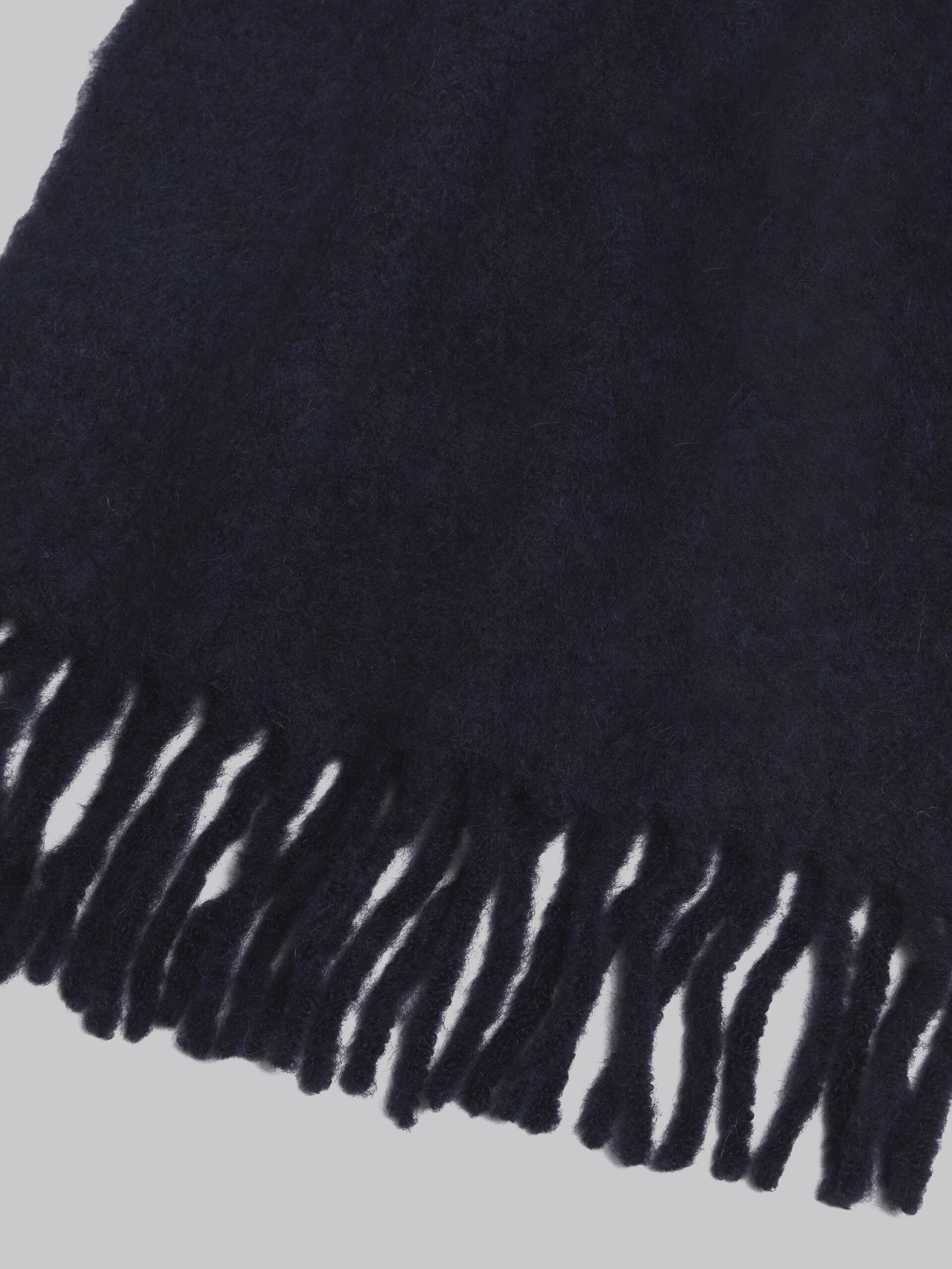 Light blue brushed alpaca scarf with fringes - Scarves - Image 4