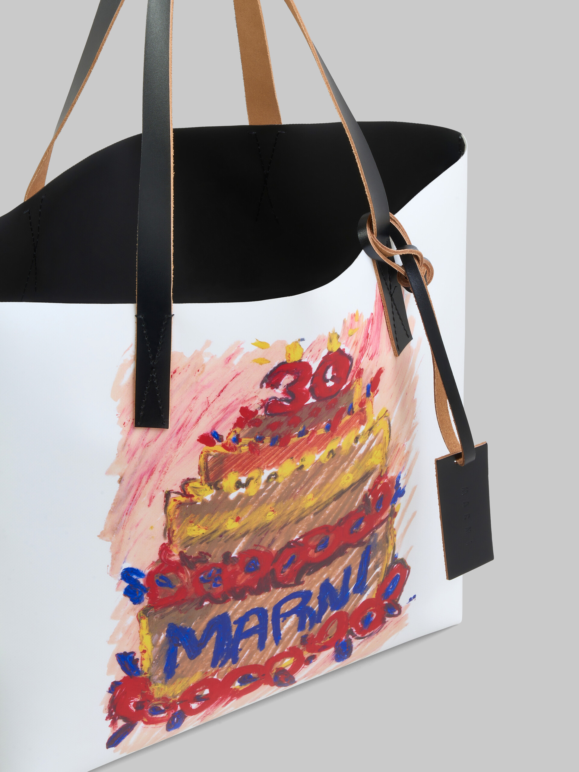 Two tone Tribeca tote with Marni 30th Anniversary print - Shopping Bags - Image 4