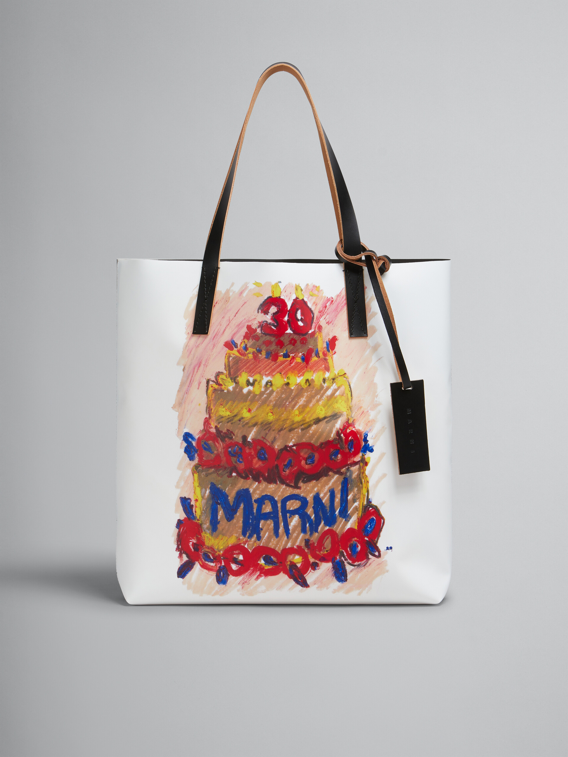 Two tone Tribeca tote with Marni 30th Anniversary print - Shopping Bags - Image 1