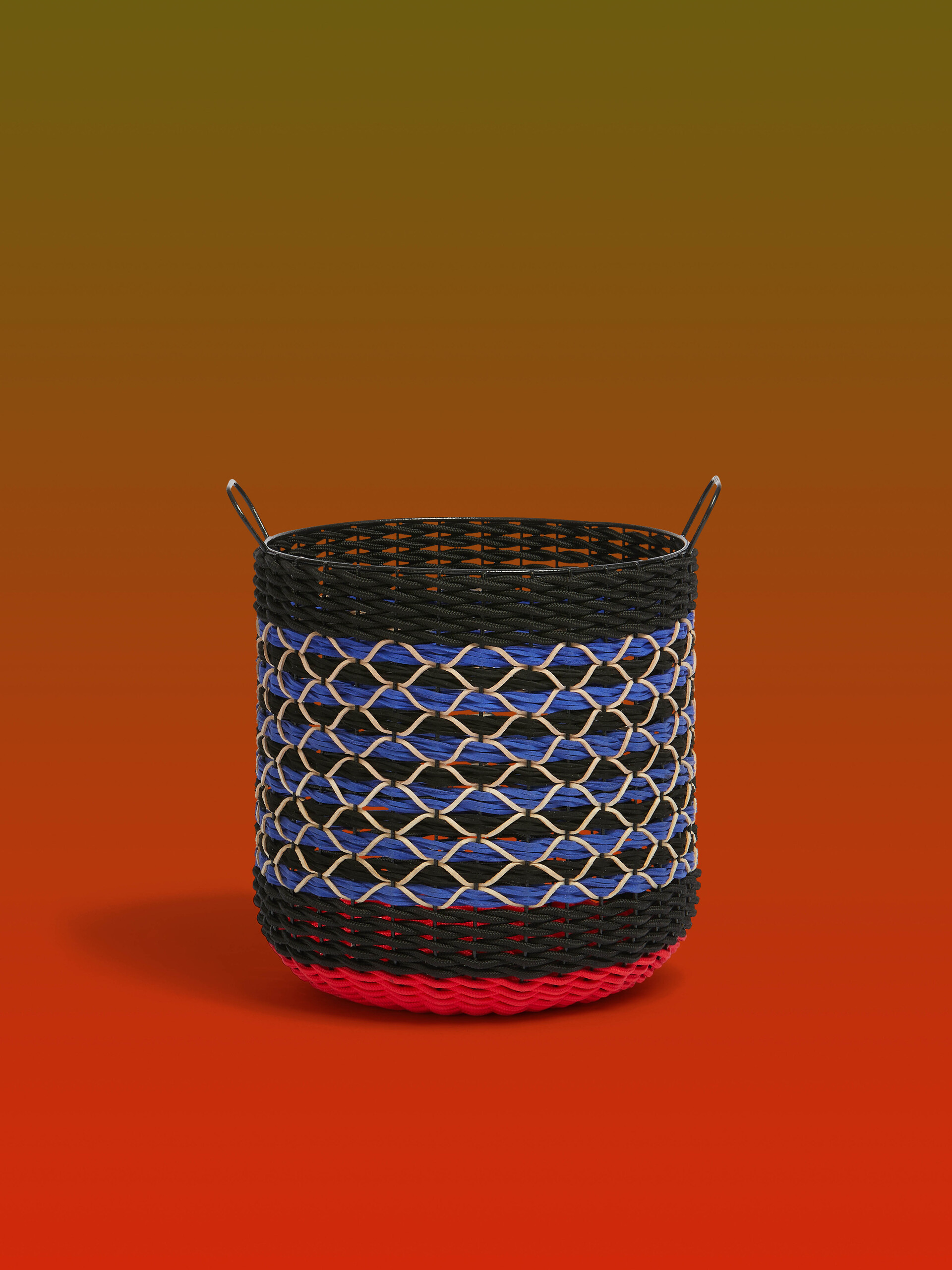 Blue and black Marni Market round storage basket - Furniture - Image 1