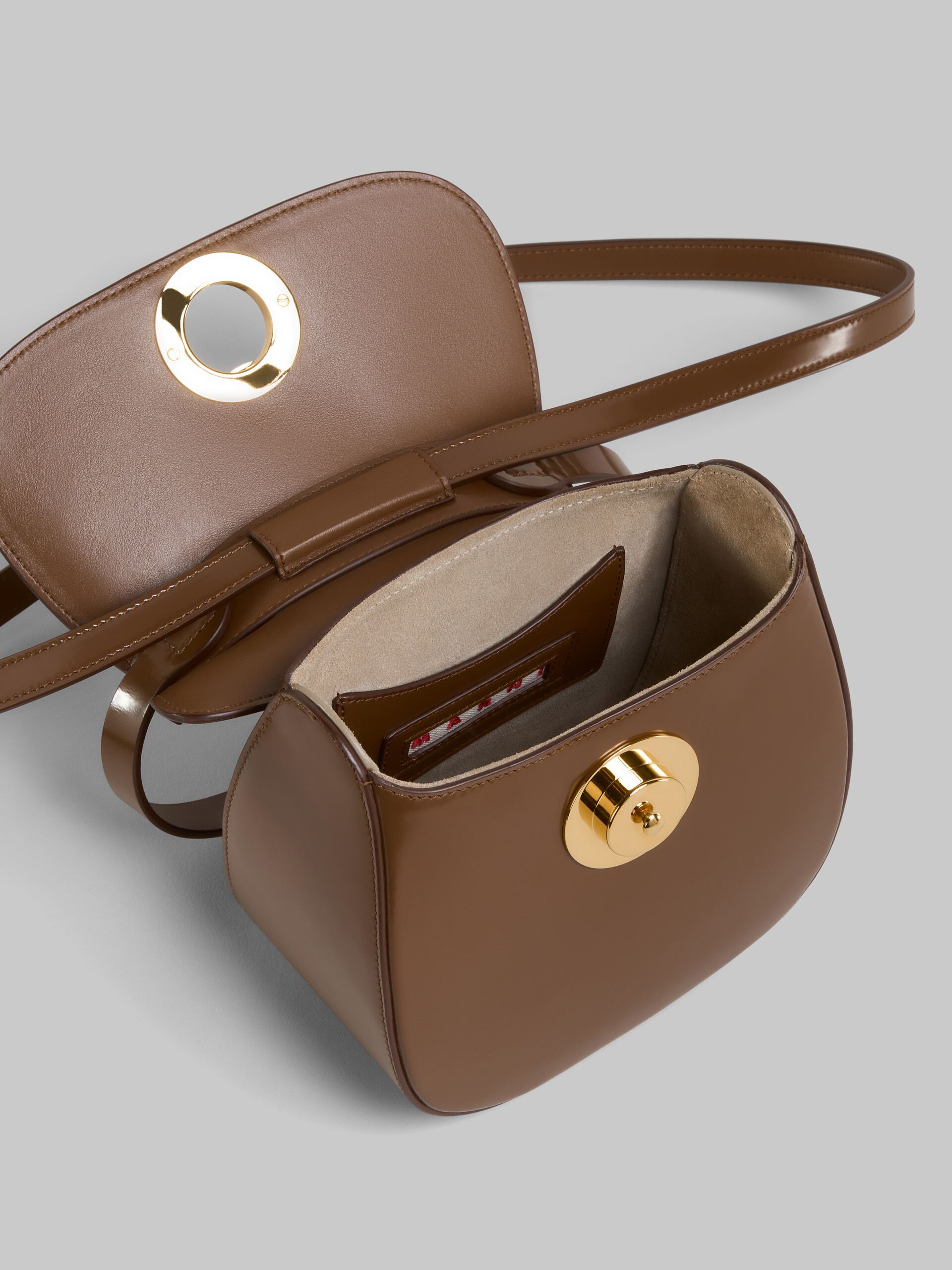 Brown leather Butterfly small handbag - Shoulder Bag - Image 4