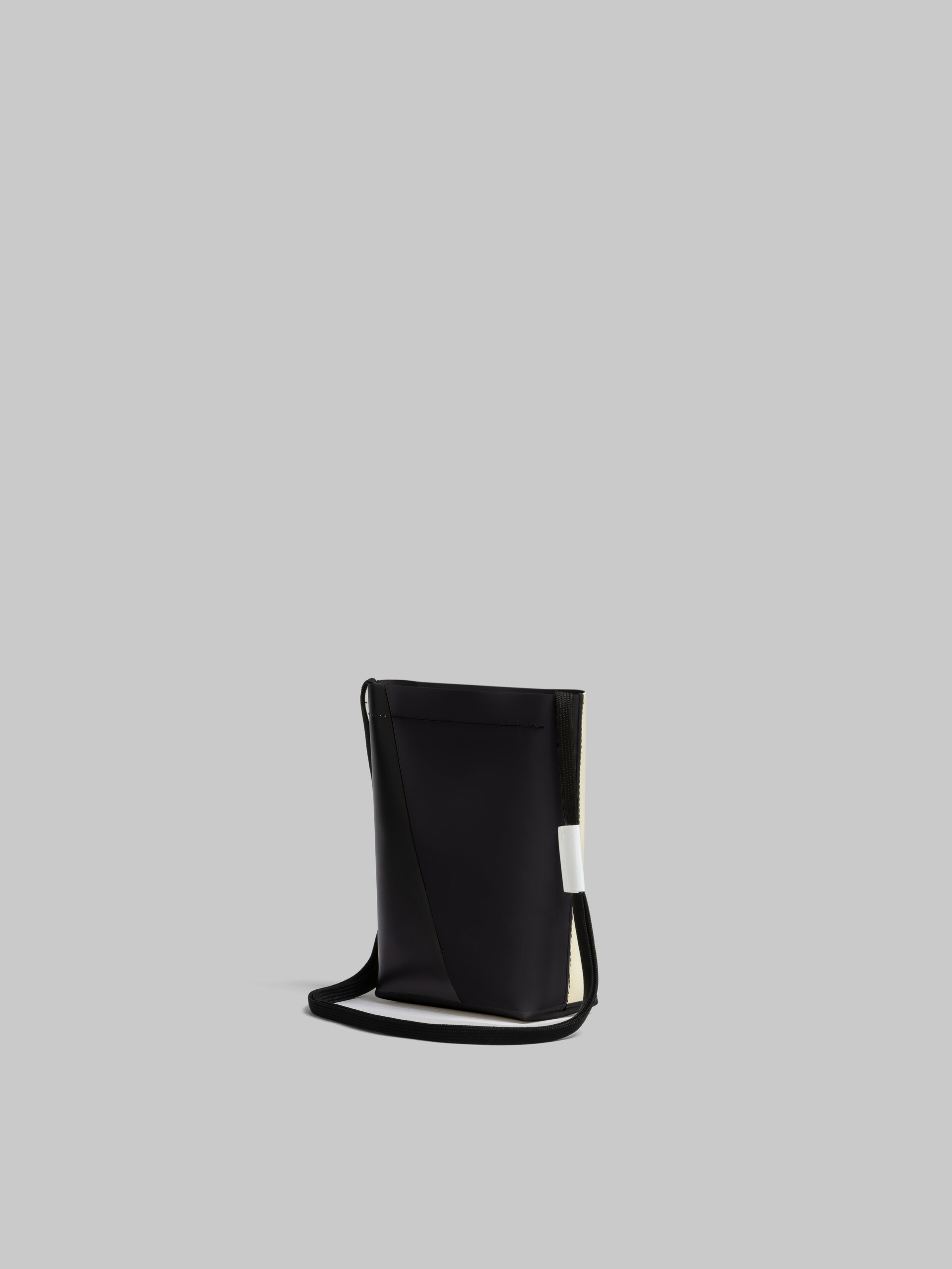 White and black Tribeca crossbody bag with shoelace strap - Shoulder Bag - Image 3