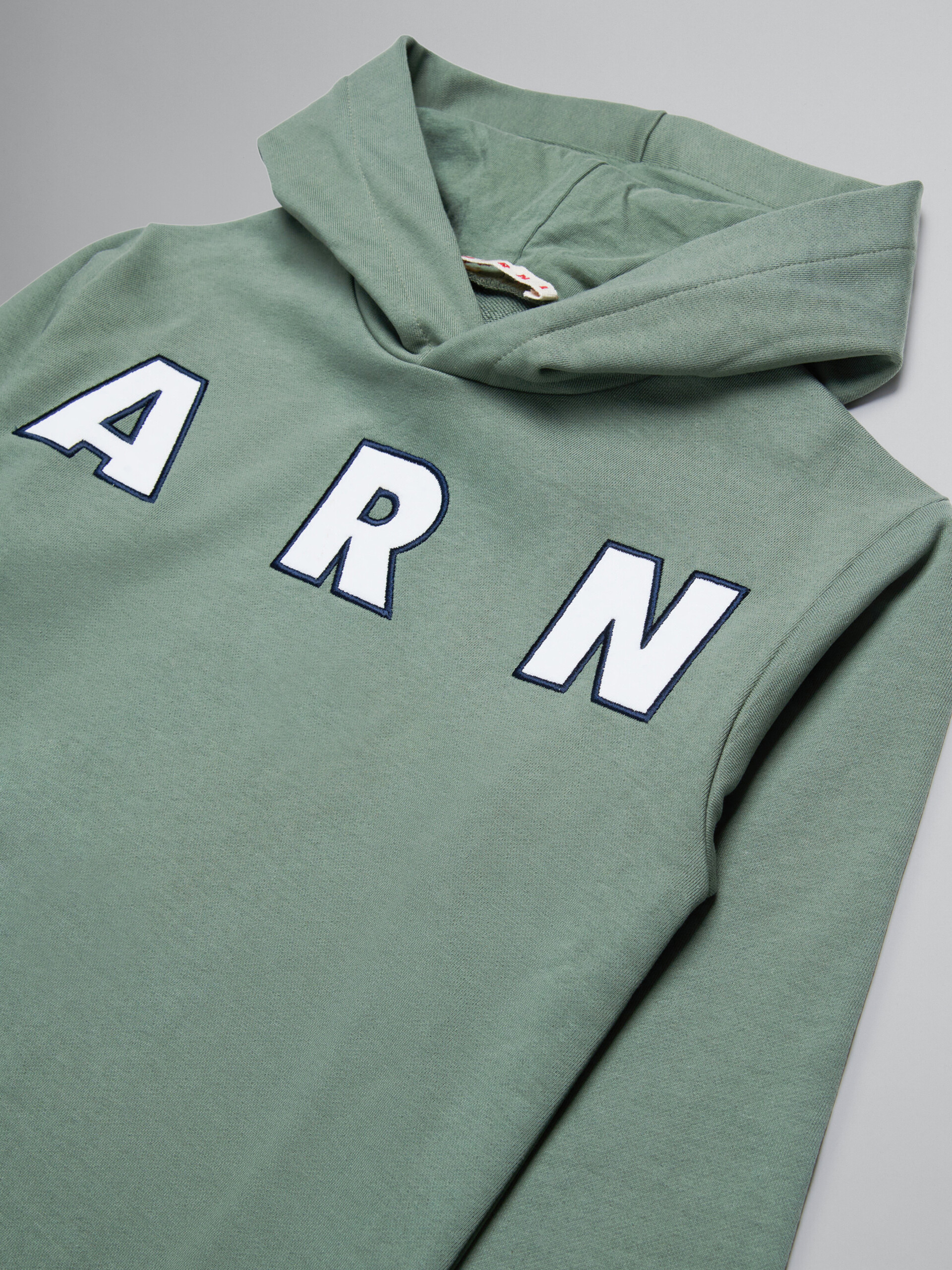 Green hooded sweatshirt with embroidered logo - Sweaters - Image 3