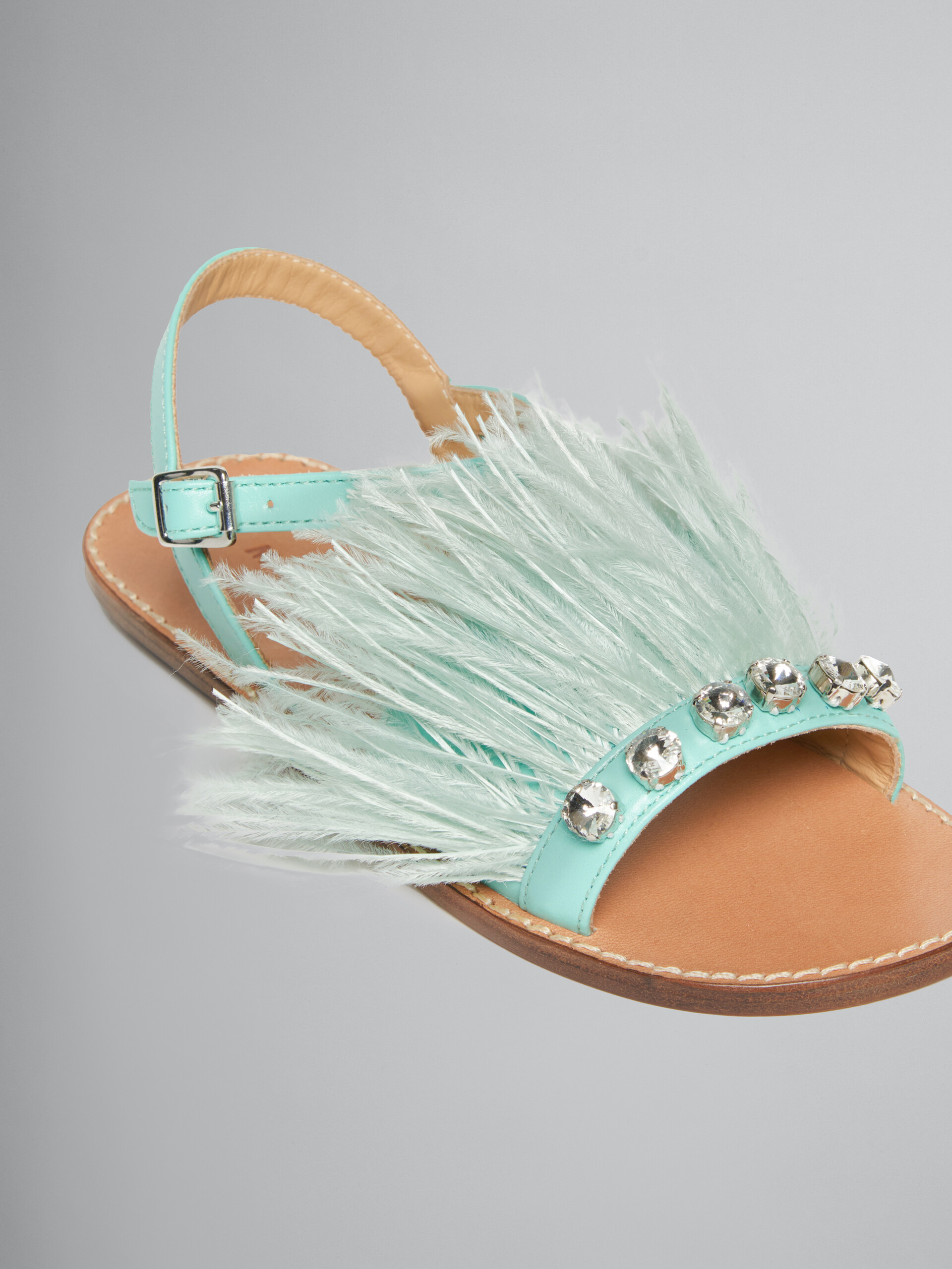 Sandales Marabou à plume turquoise - ENFANT - Image 4
