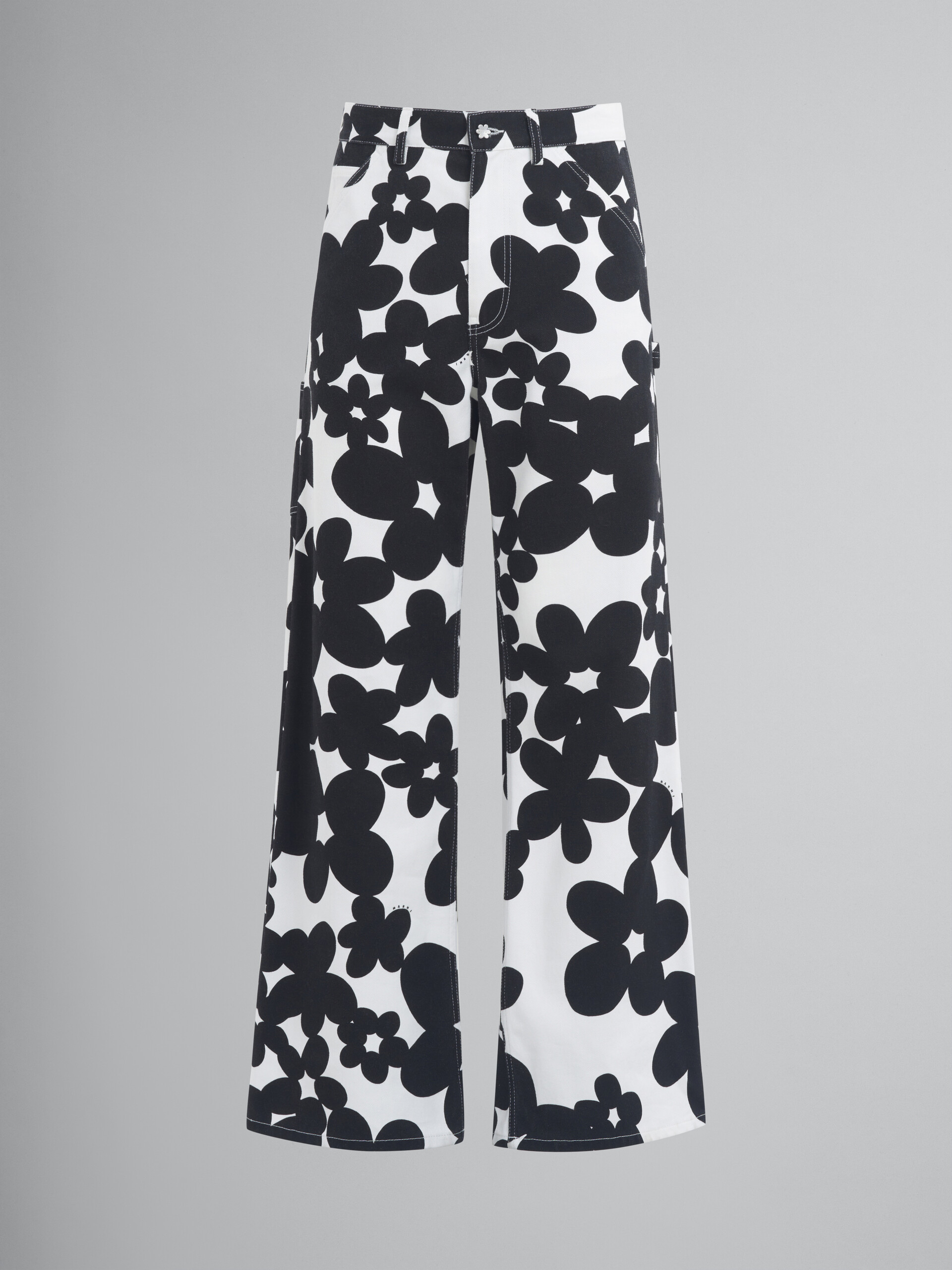 Cotton cargo pants with black and white Dillies print - Pants - Image 1