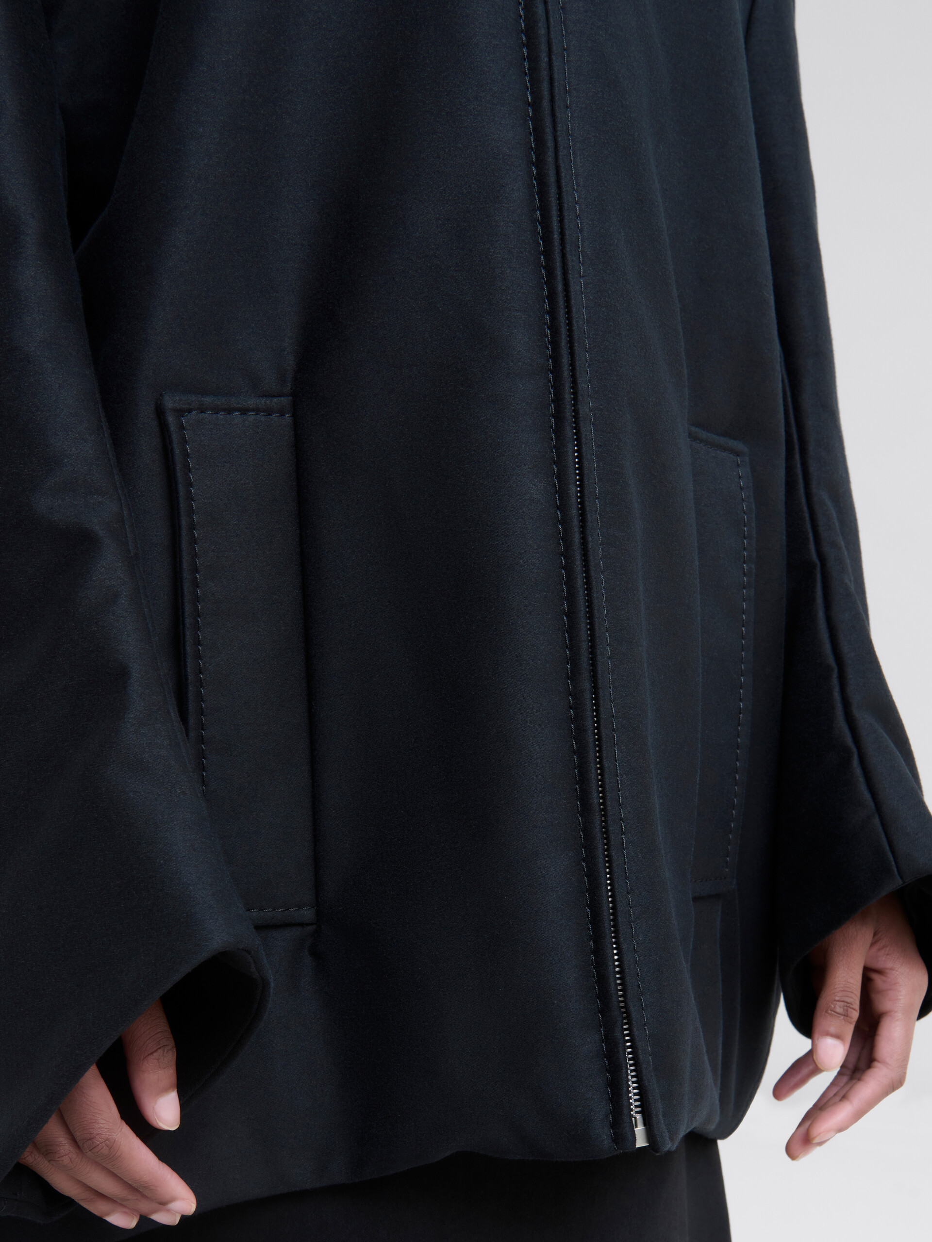 Black organic cotton oversized jacket - Jackets - Image 5