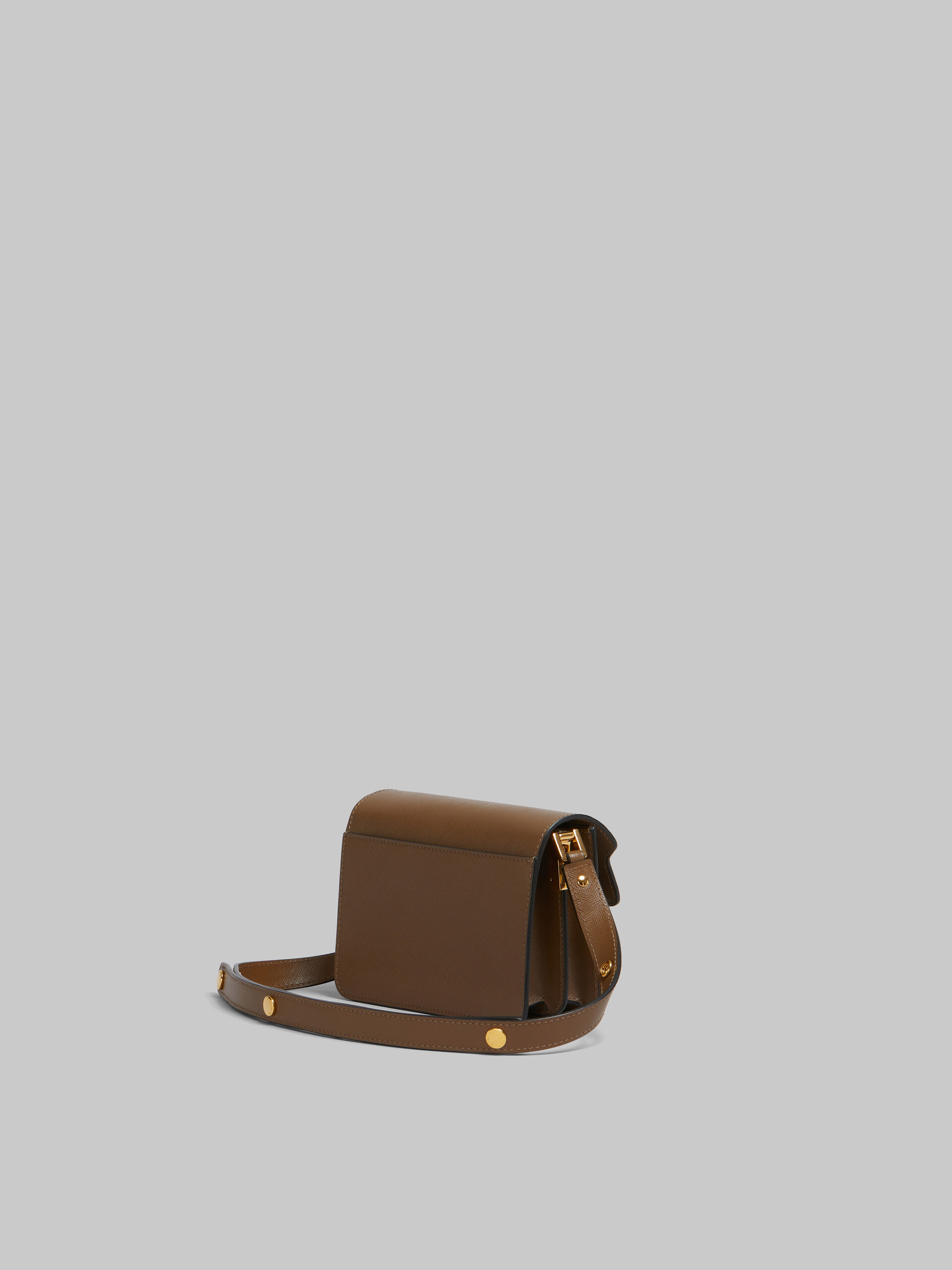 Brown saffiano leather mini Trunk bag - Shoulder Bag - Image 3