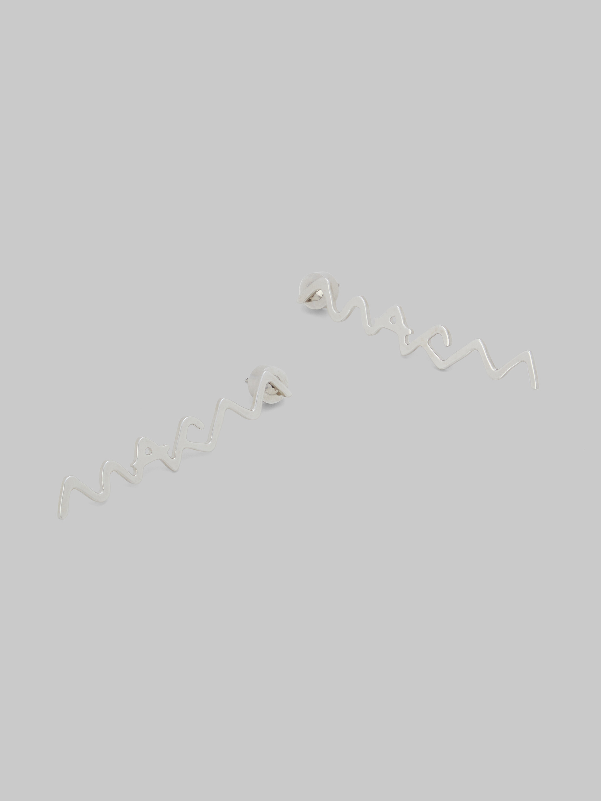 Palladium metal Marni Symbol drop earrings - Earrings - Image 4