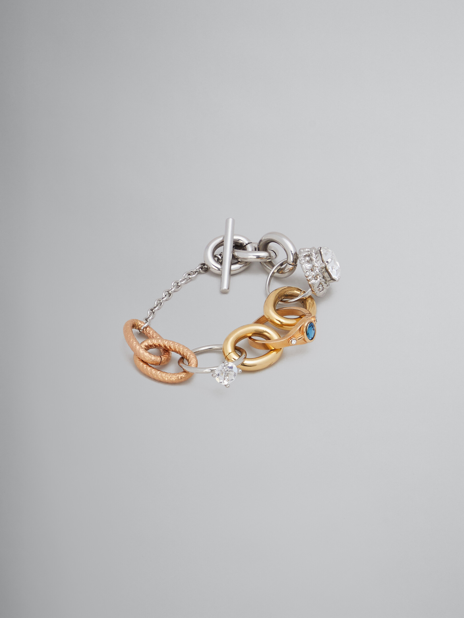 Bracelet en chaîne avec différents maillons et anneaux bijoux - Bracelets - Image 1