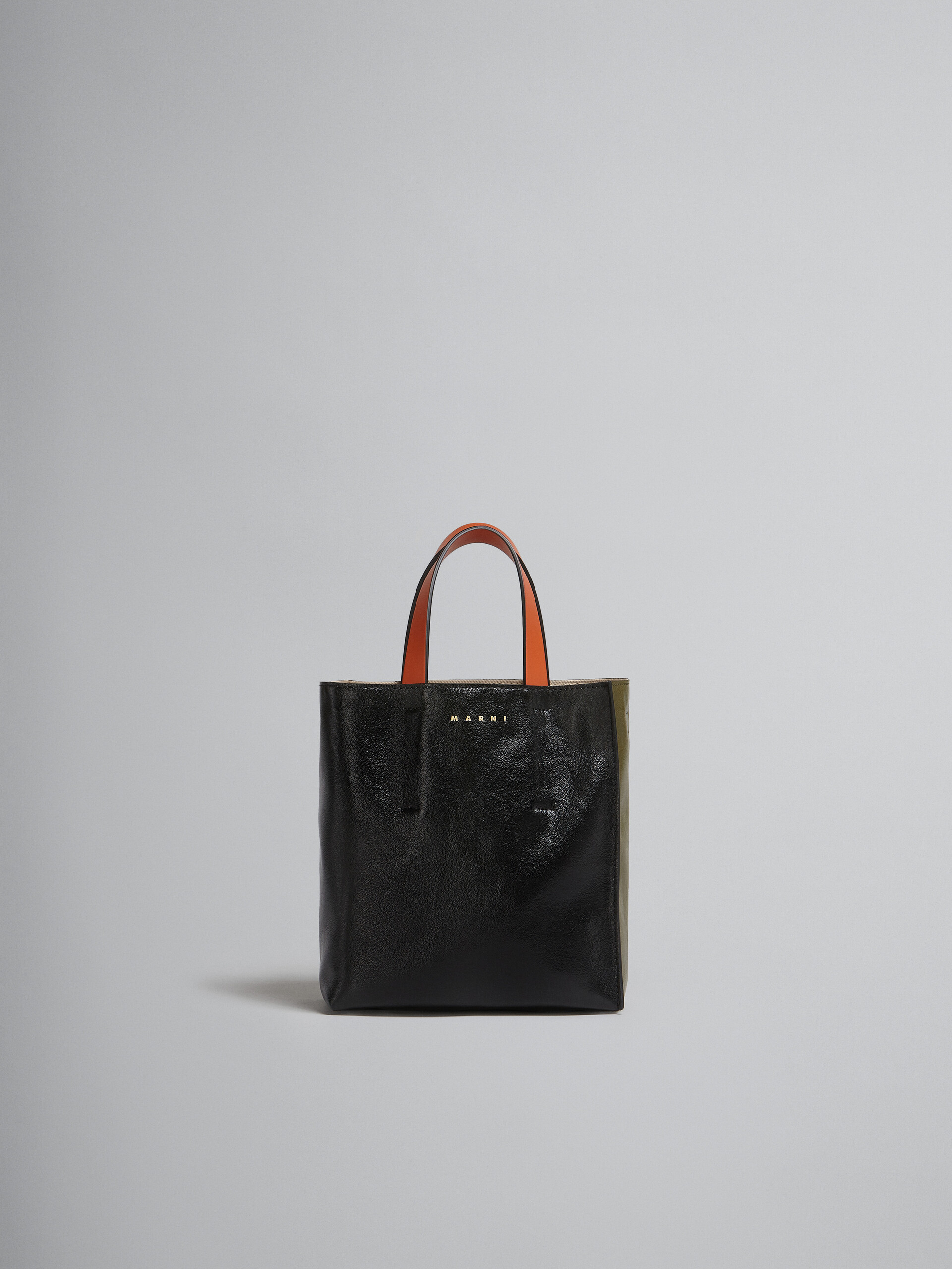 Mini-sac Museo Soft en cuir gris, noir et rouge - Sacs cabas - Image 1