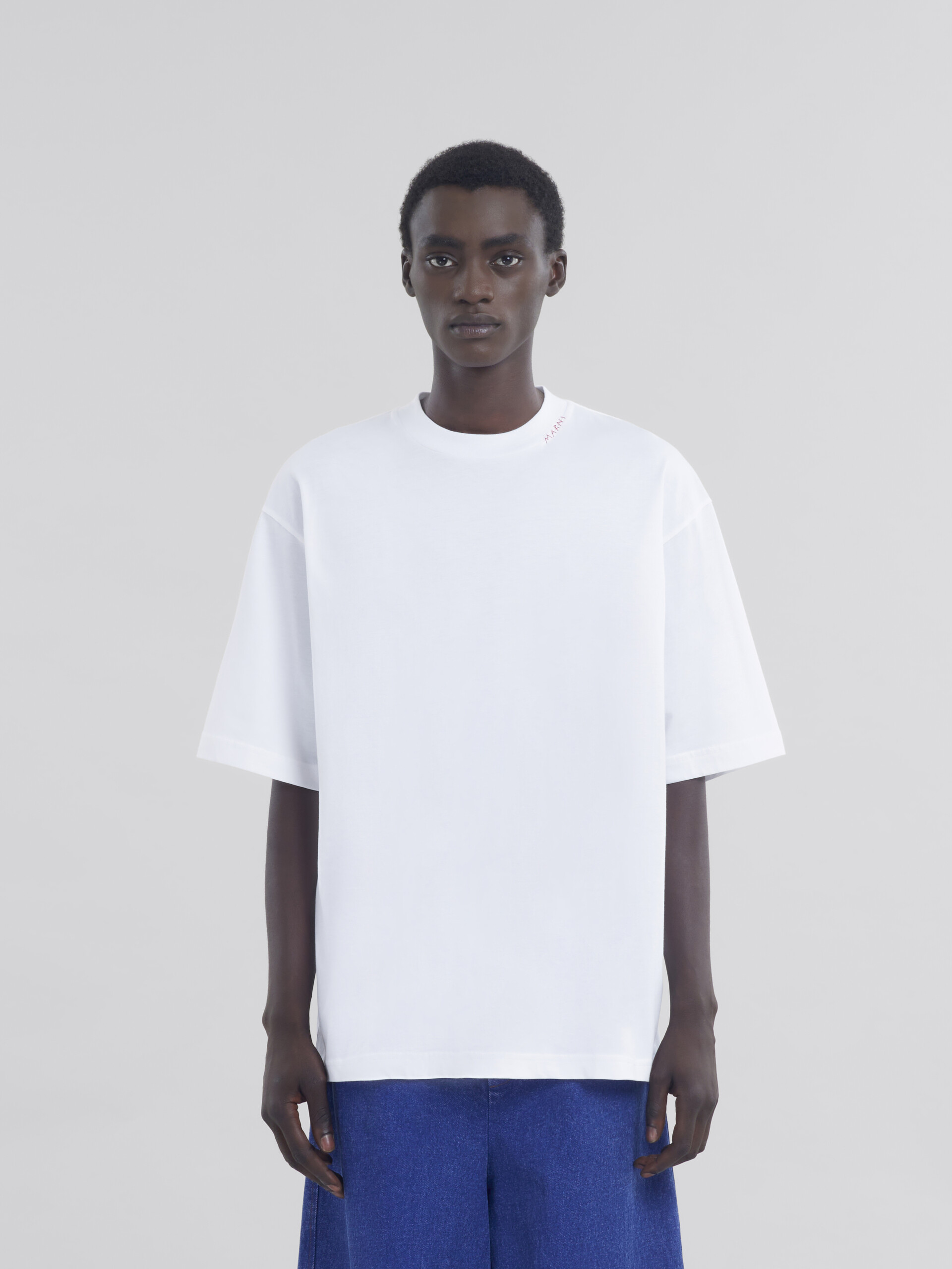 White organic cotton T-shirt with Marni Symbol - Shirts - Image 2