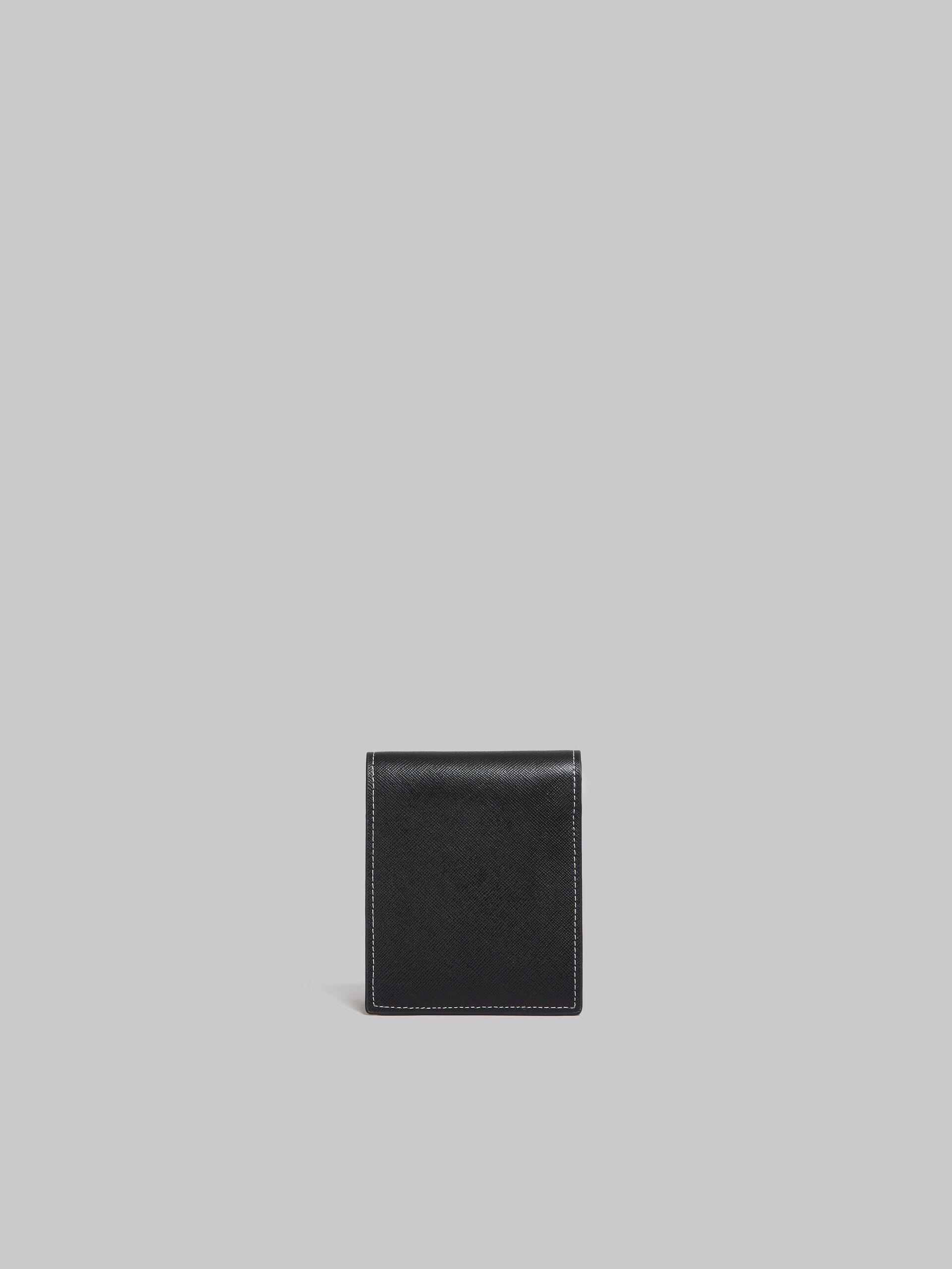 Zweifache Faltbrieftasche aus Saffiano-Leder in Grau und Blau - Brieftaschen - Image 3