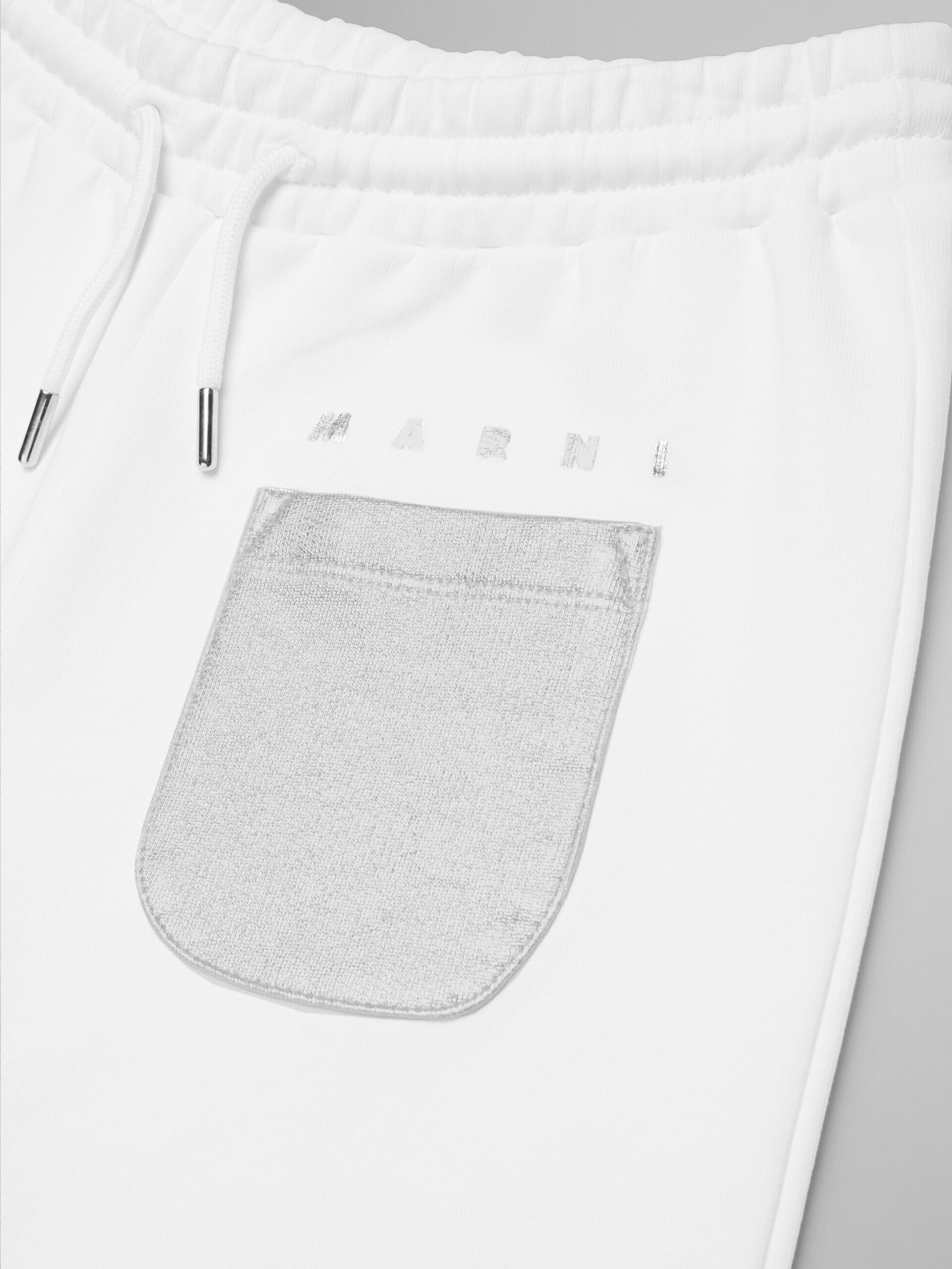 White fleece wide trousers with pockets - Pants - Image 4