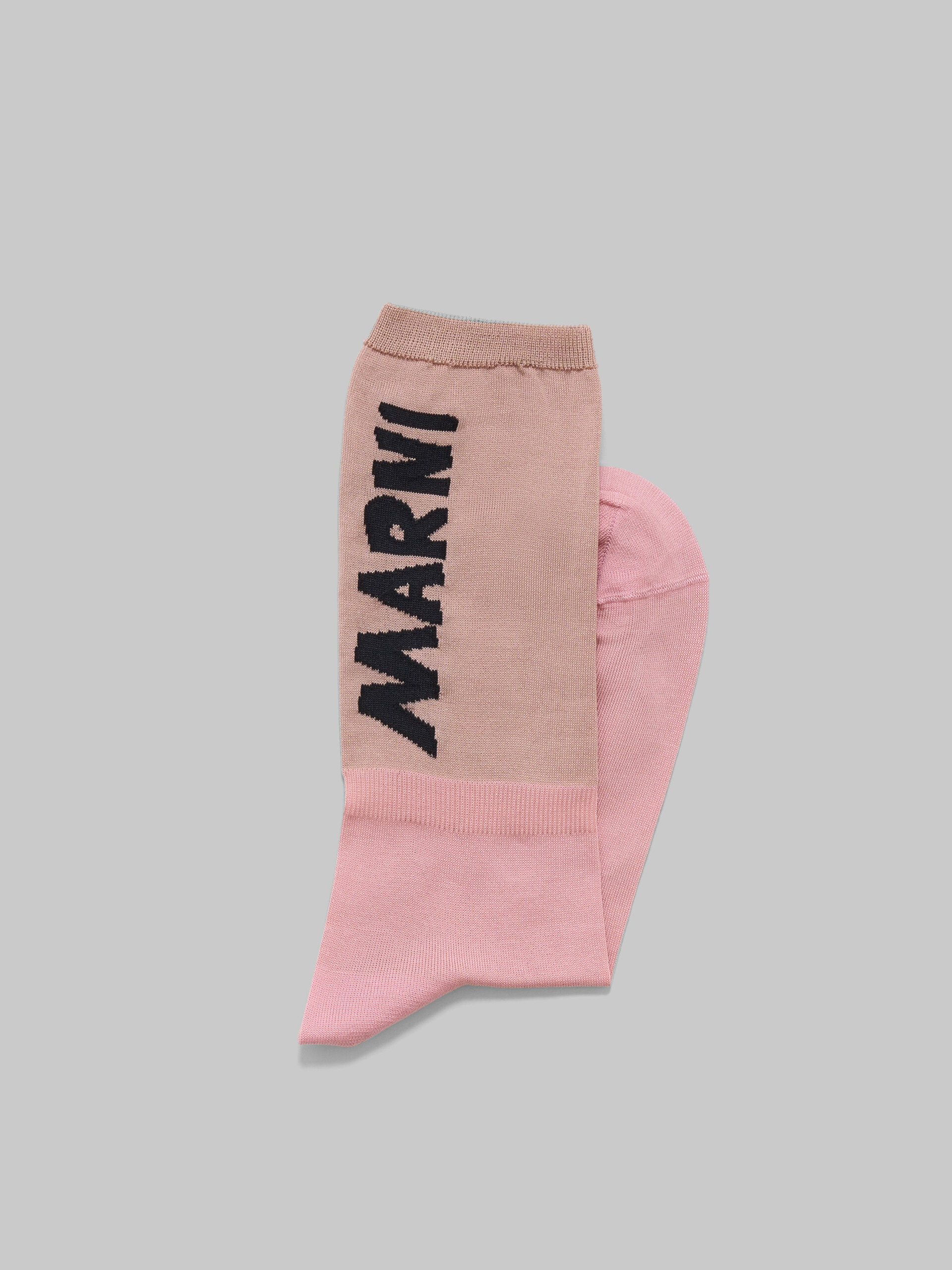 Pink and beige socks with Marni logo - Socks - Image 2