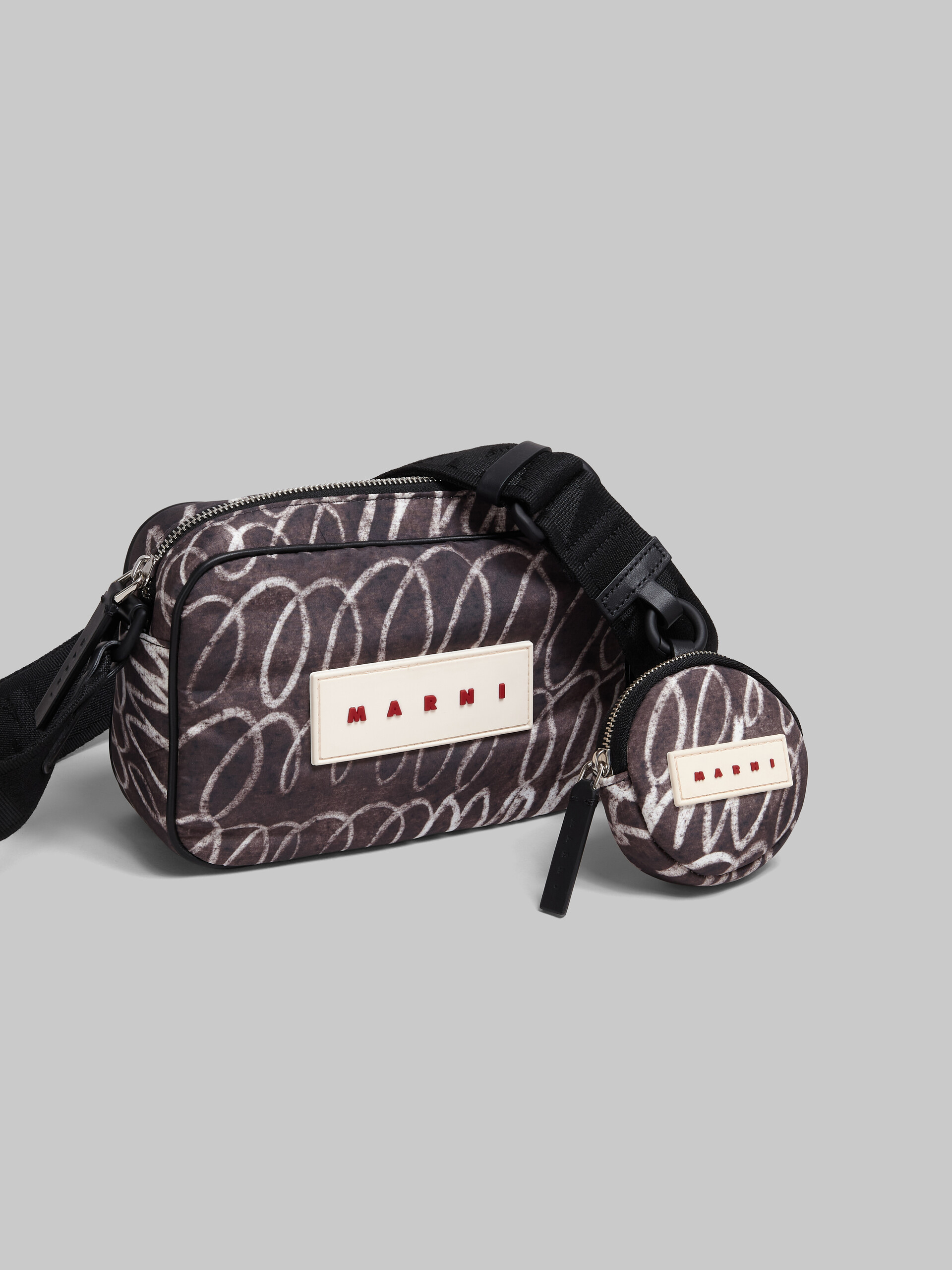 Black Puff camera bag with Marni Scribble print - Shoulder Bags - Image 5