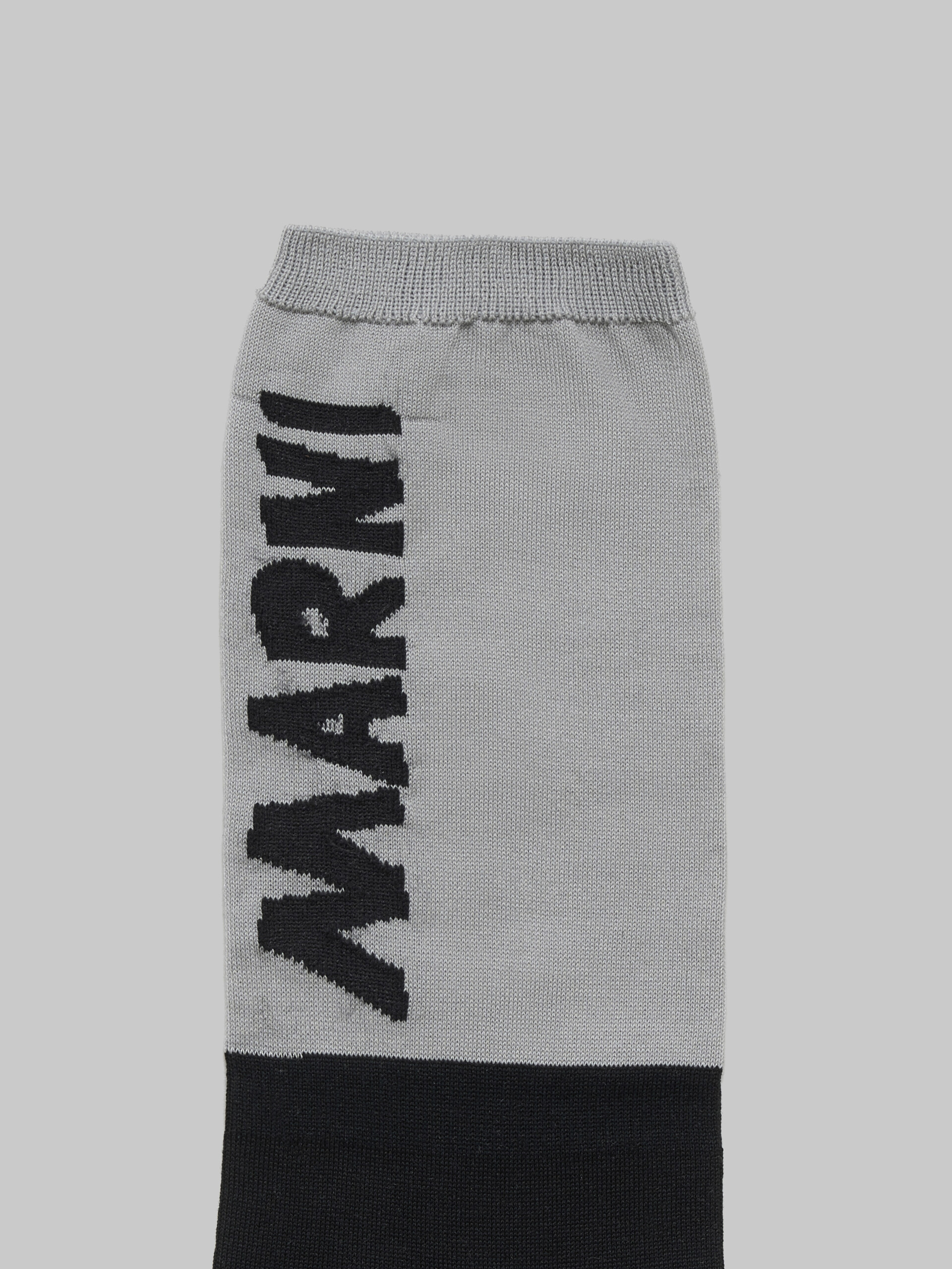 Chaussettes marron et bleu avec logo Marni - Chaussettes - Image 3