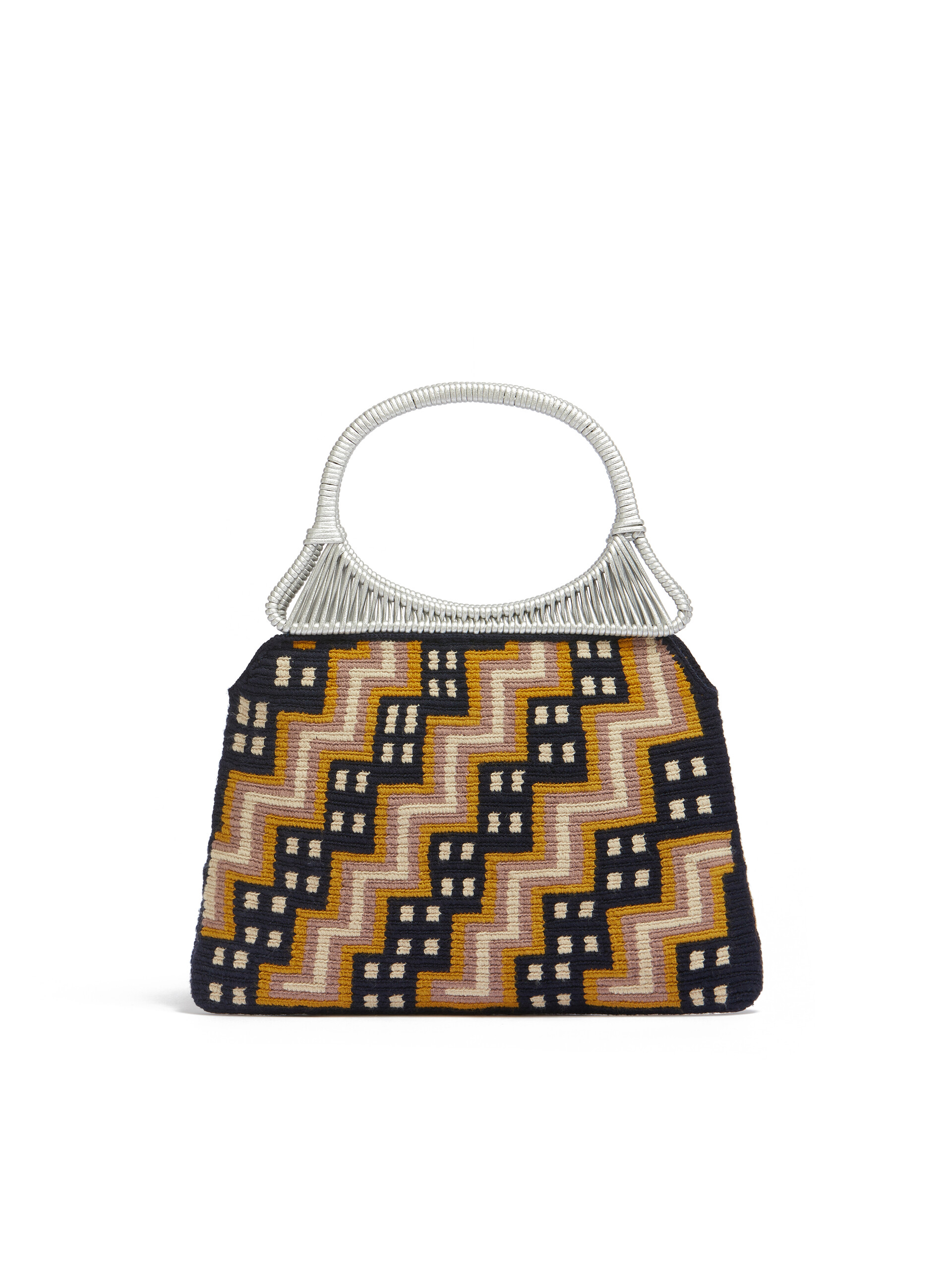 Borsa a mano MARNI MARKET in maglia geometrica arancione - Borse shopping - Image 3