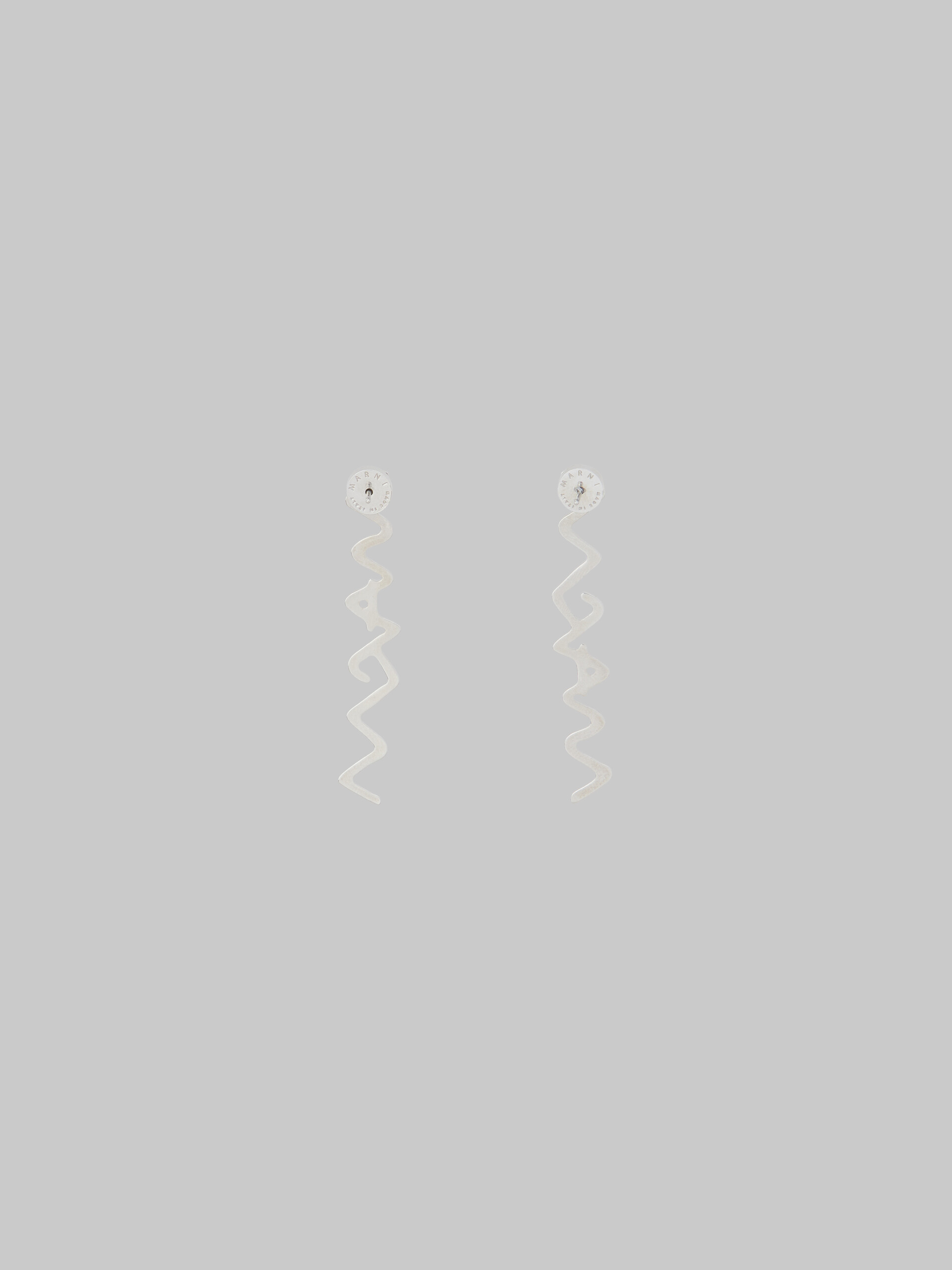 Palladium metal Marni Symbol drop earrings - Earrings - Image 3