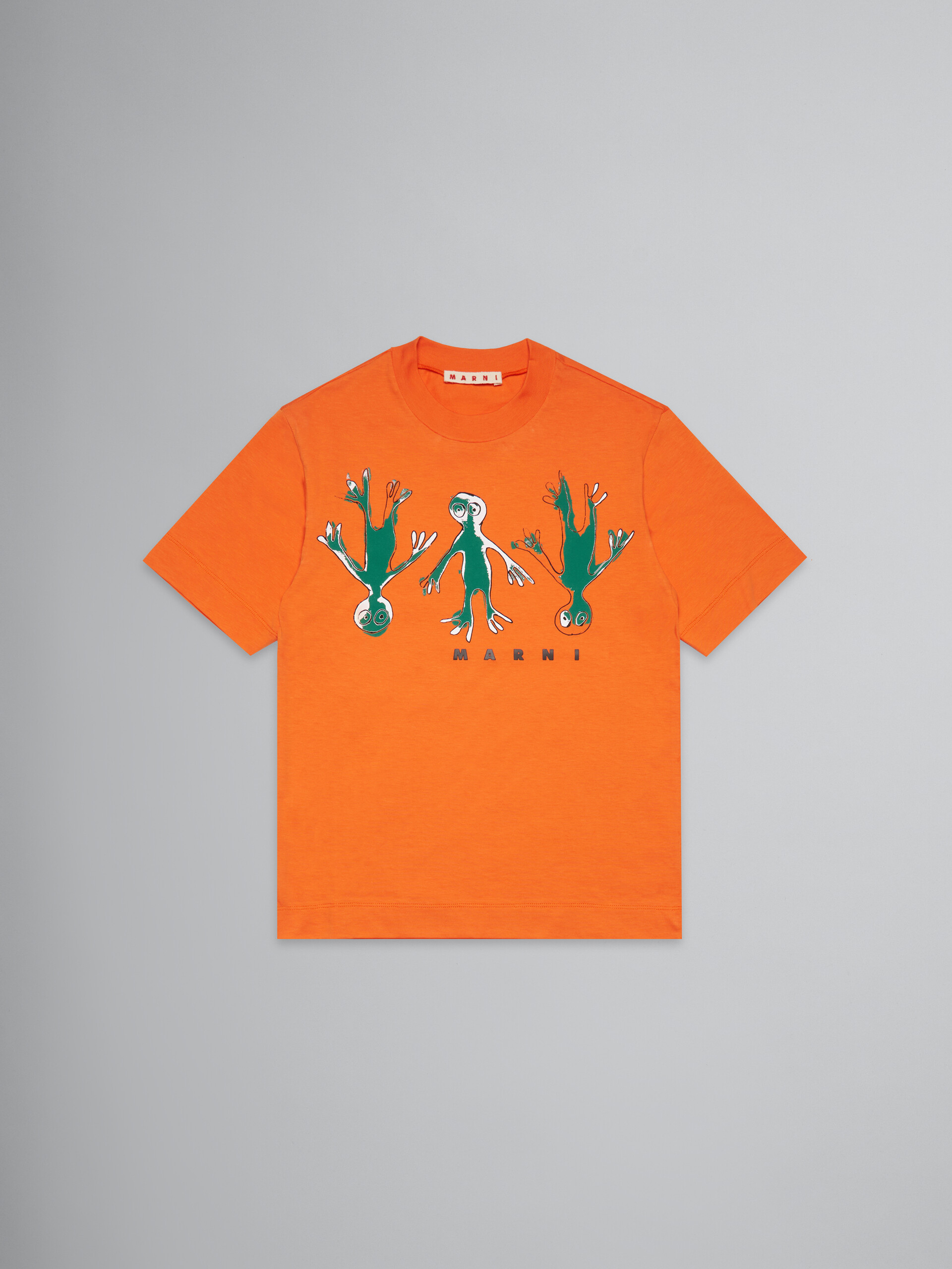 Frog 프린트 화이트 티셔츠 - 티셔츠 - Image 1