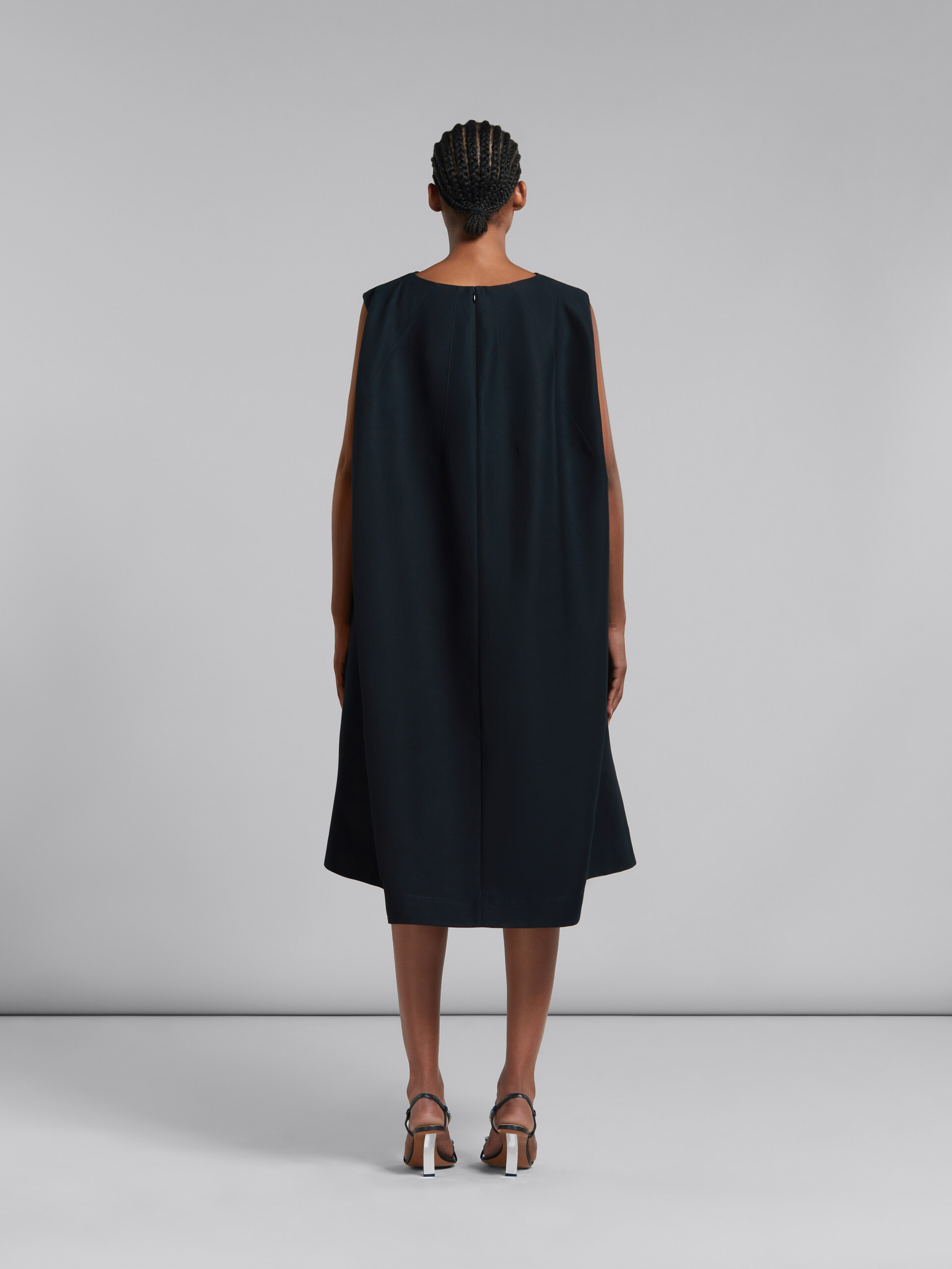 Schwarzes Kokonkleid aus Baumwoll-Cady - Kleider - Image 3