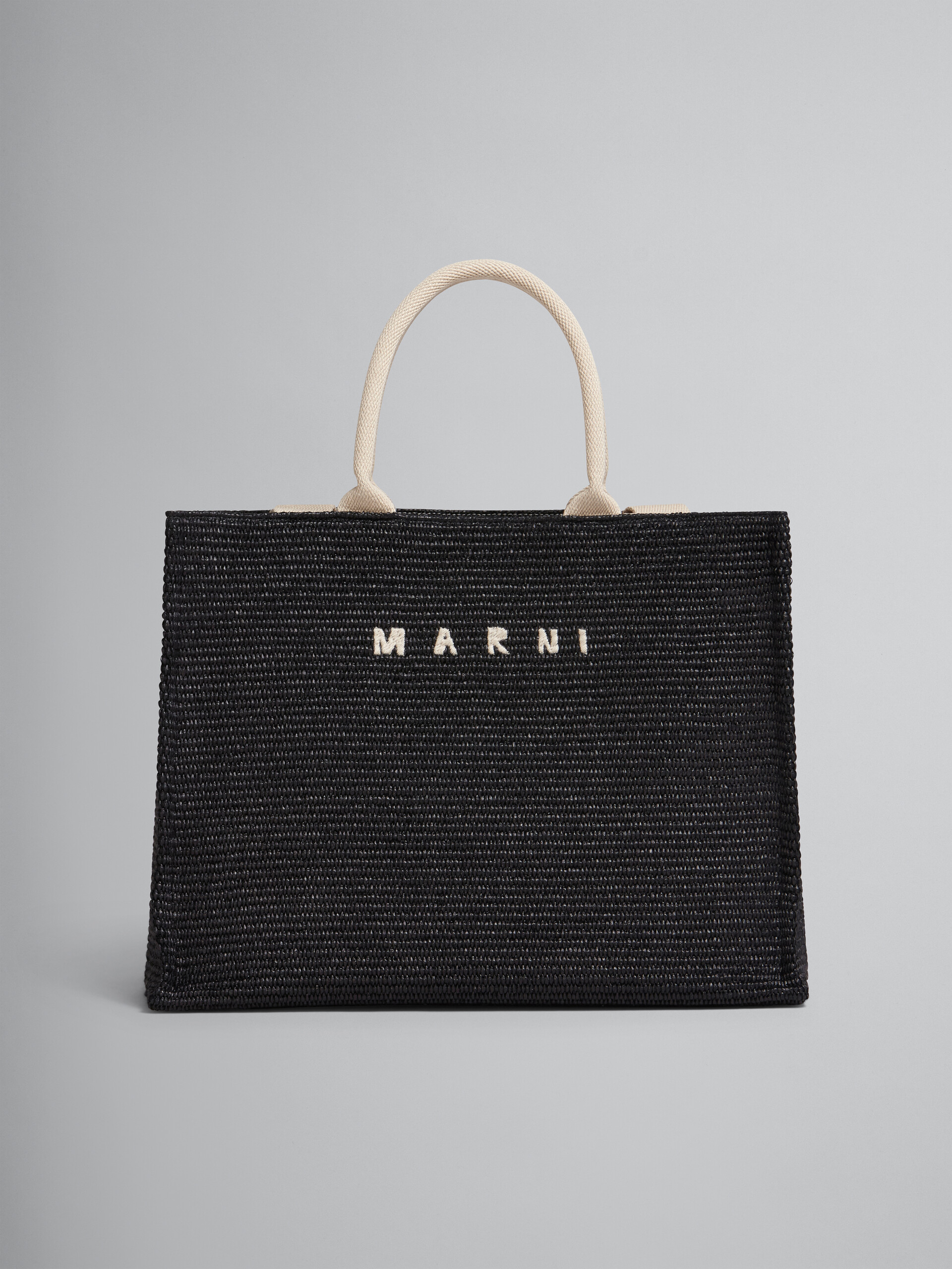 Black raffia Large Tote Bag