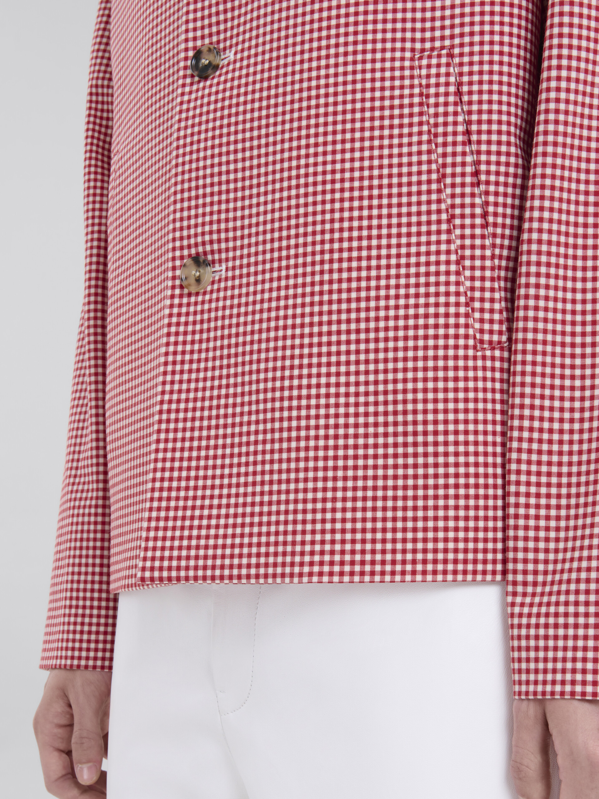 Red and white gingham wool jacket - Jackets - Image 5