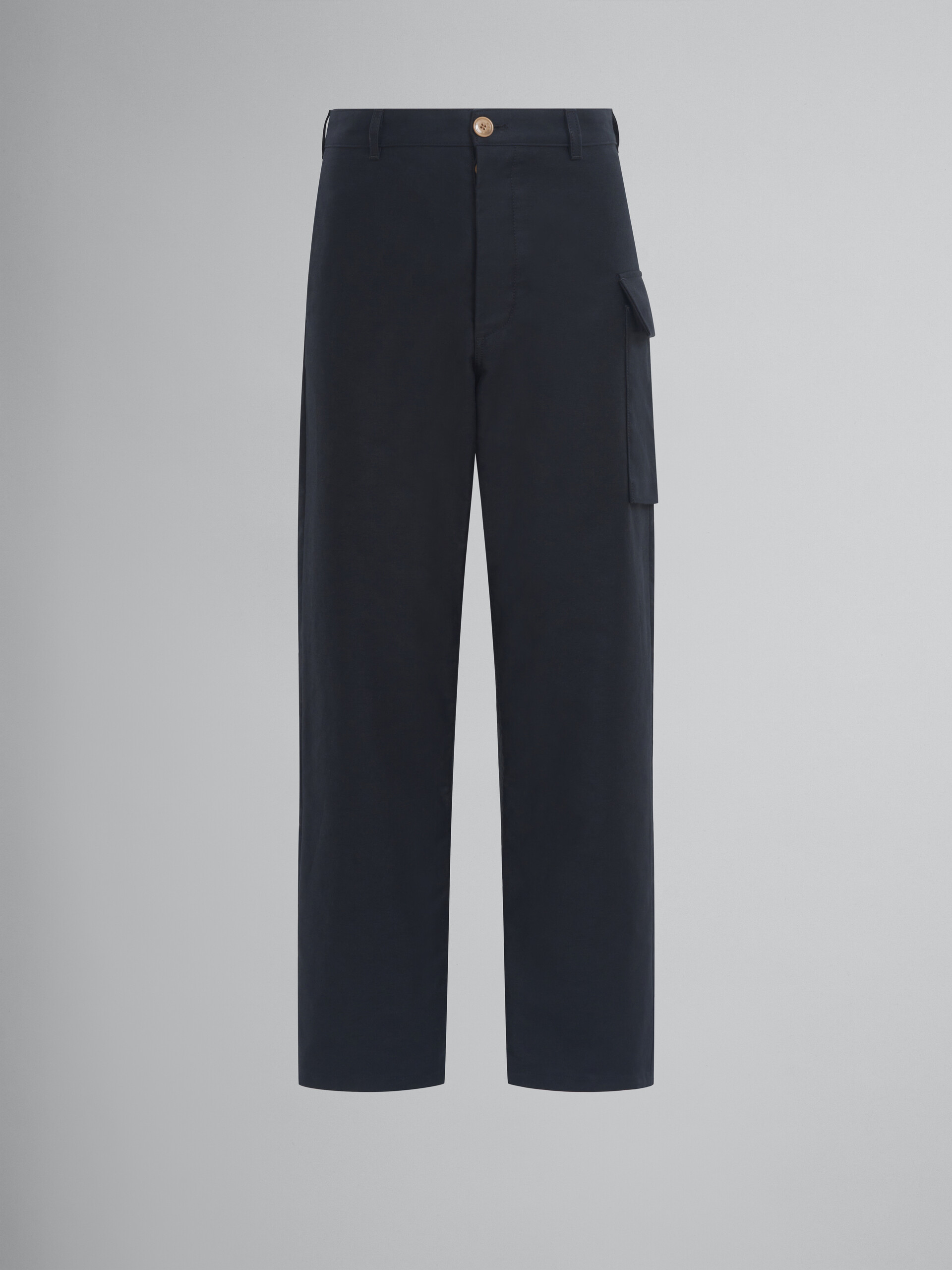 Black gabardine cargo pants - Pants - Image 1