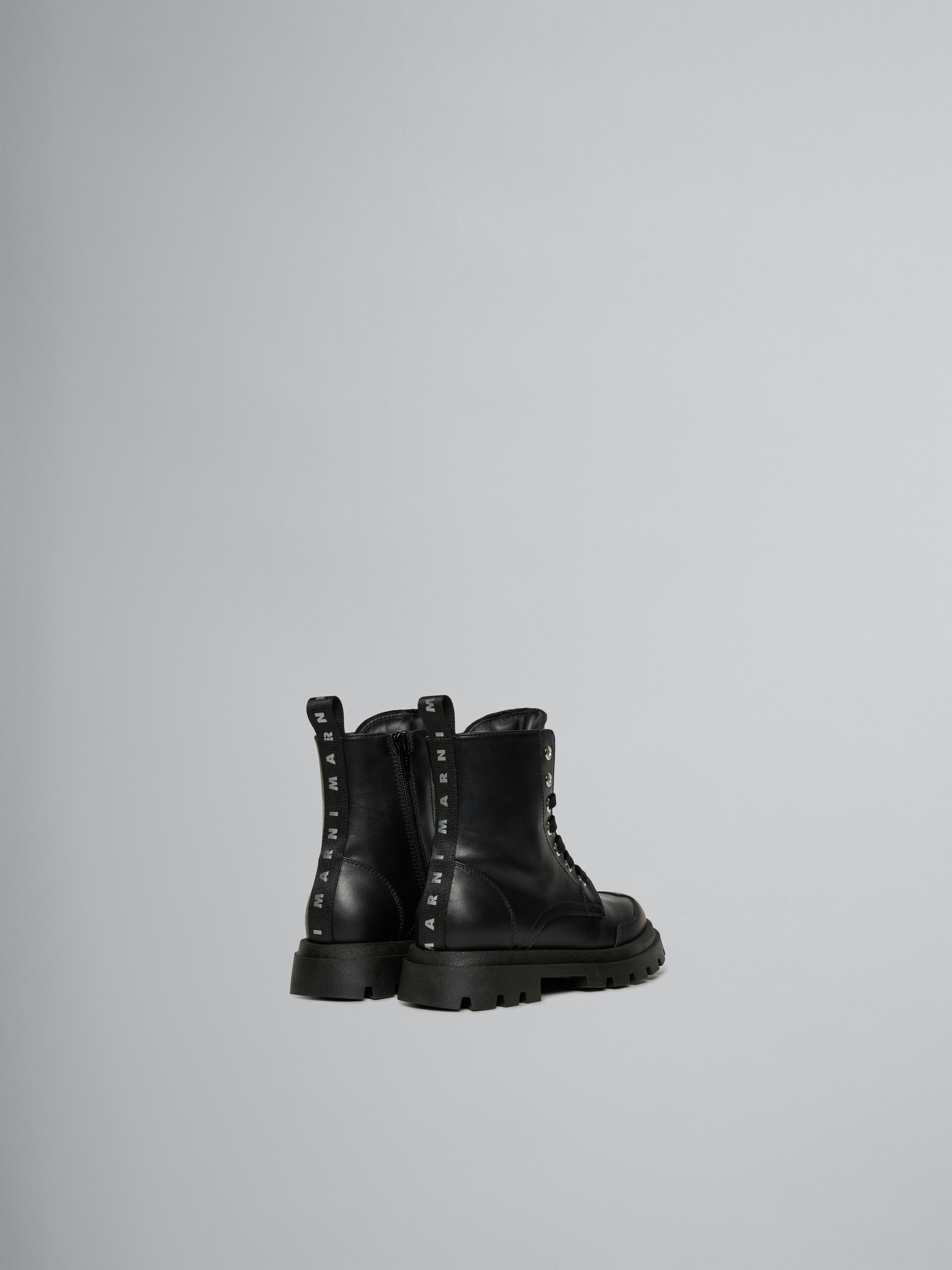 Black leather combat boot - Sneakers - Image 3