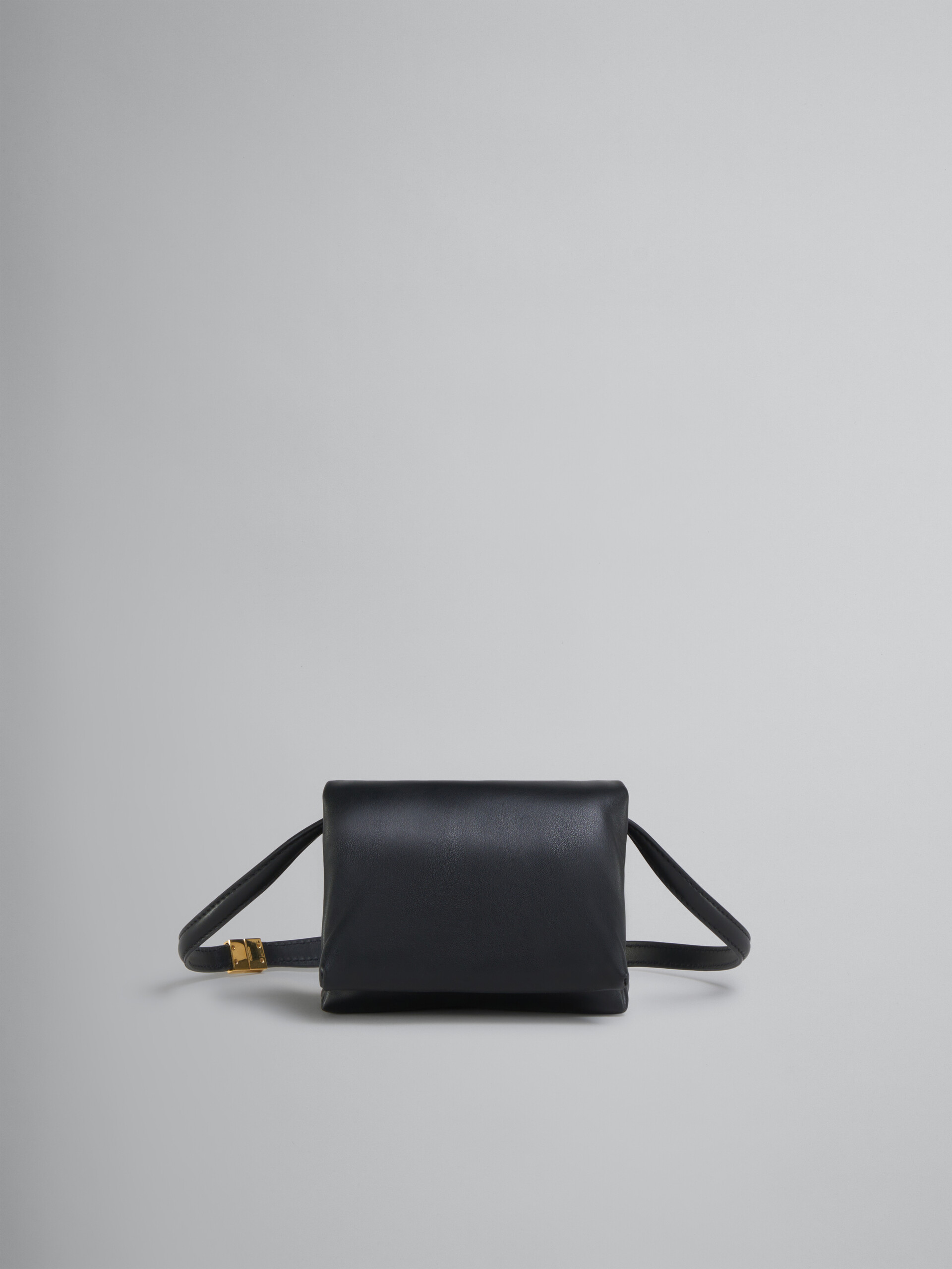 Black leather mini Prisma pouch - Pochettes - Image 1