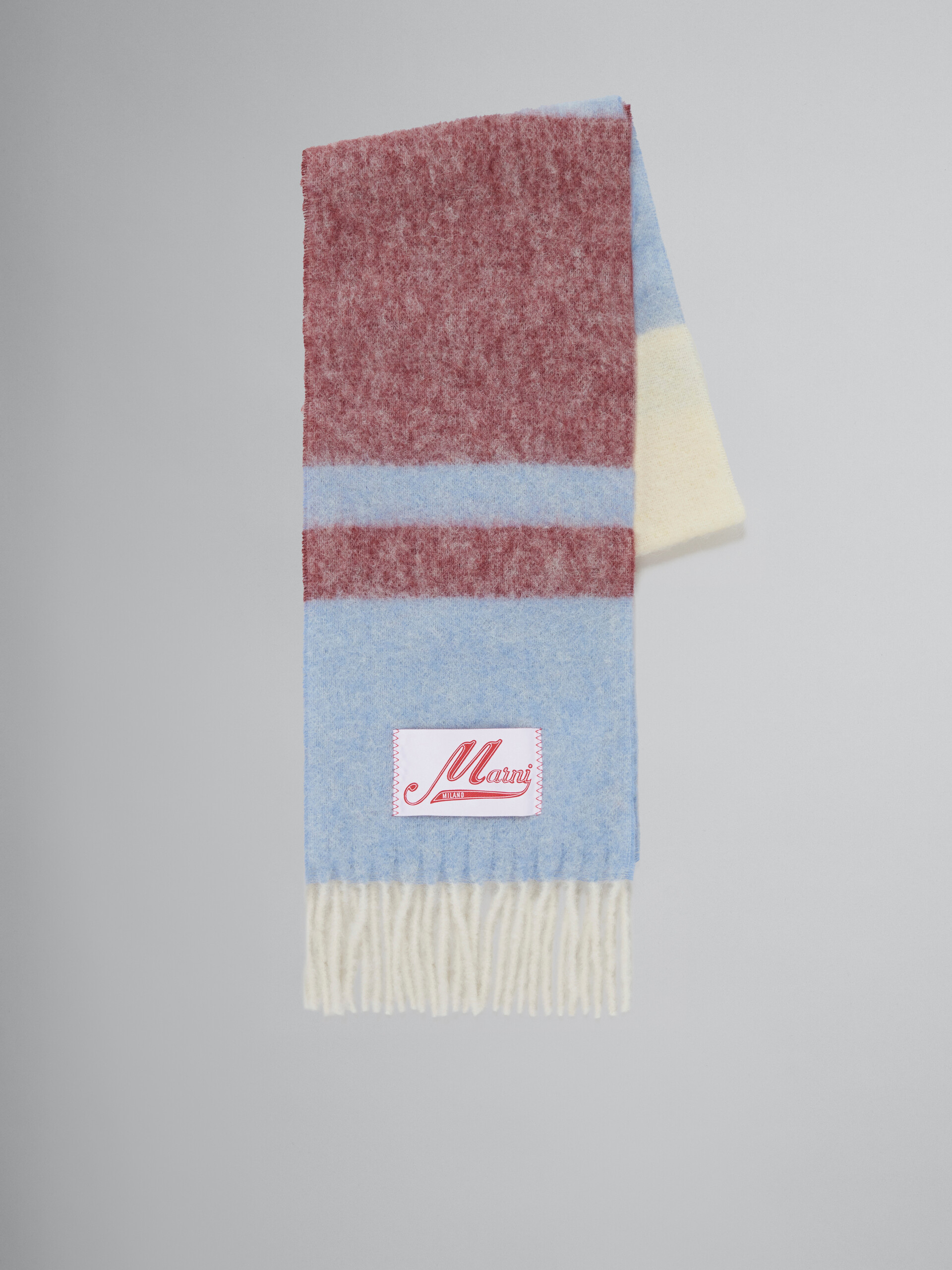 Ivory striped mohair scarf - Scarves - Image 1