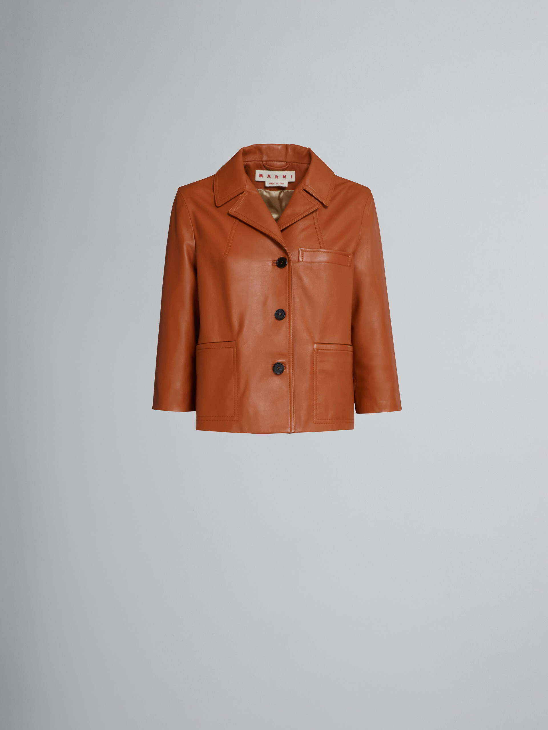 브라운 나파 가죽 재킷 - Jackets - Image 1