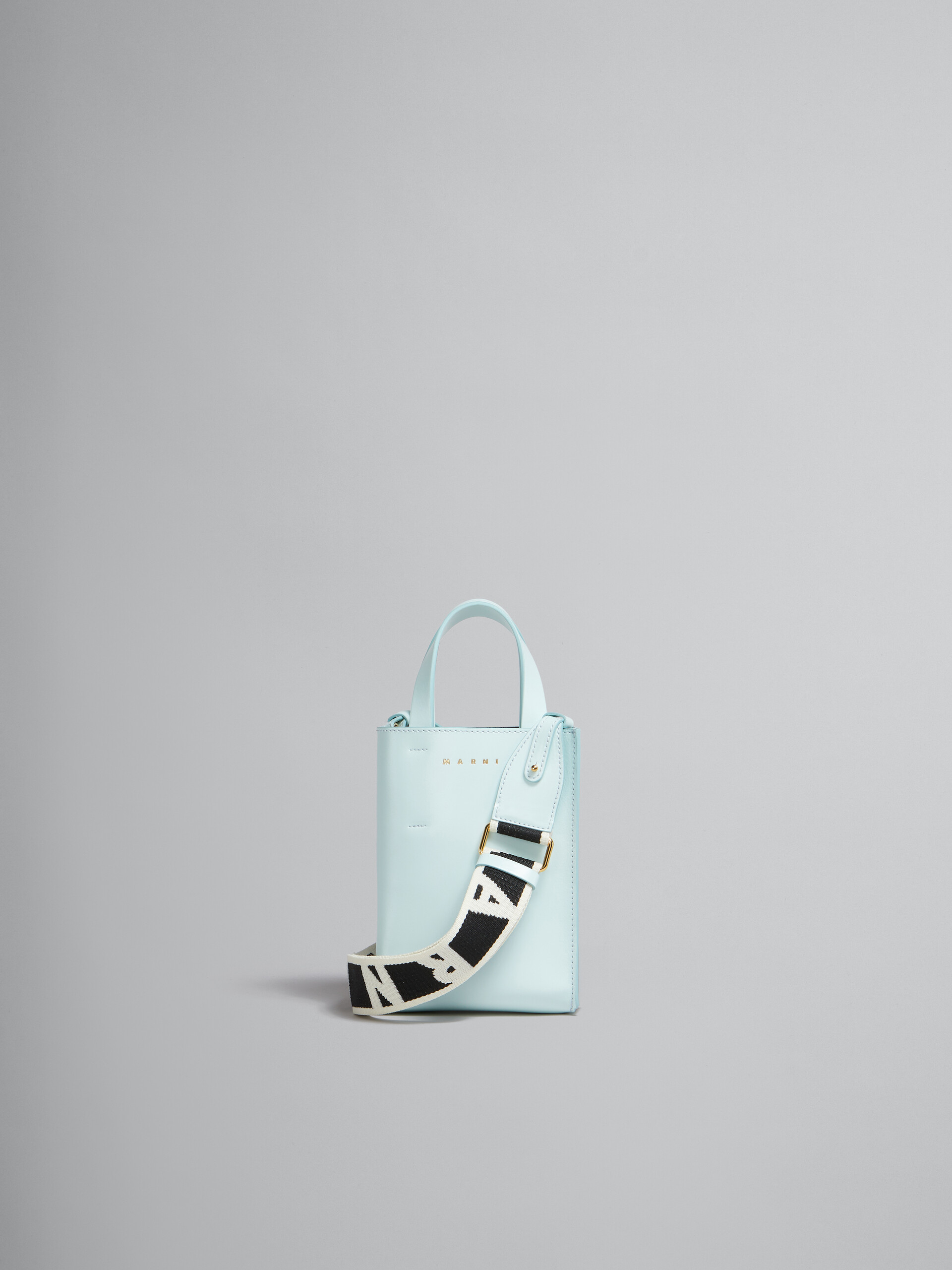MUSEO nano bag in light blue leather - Shopping Bags - Image 1