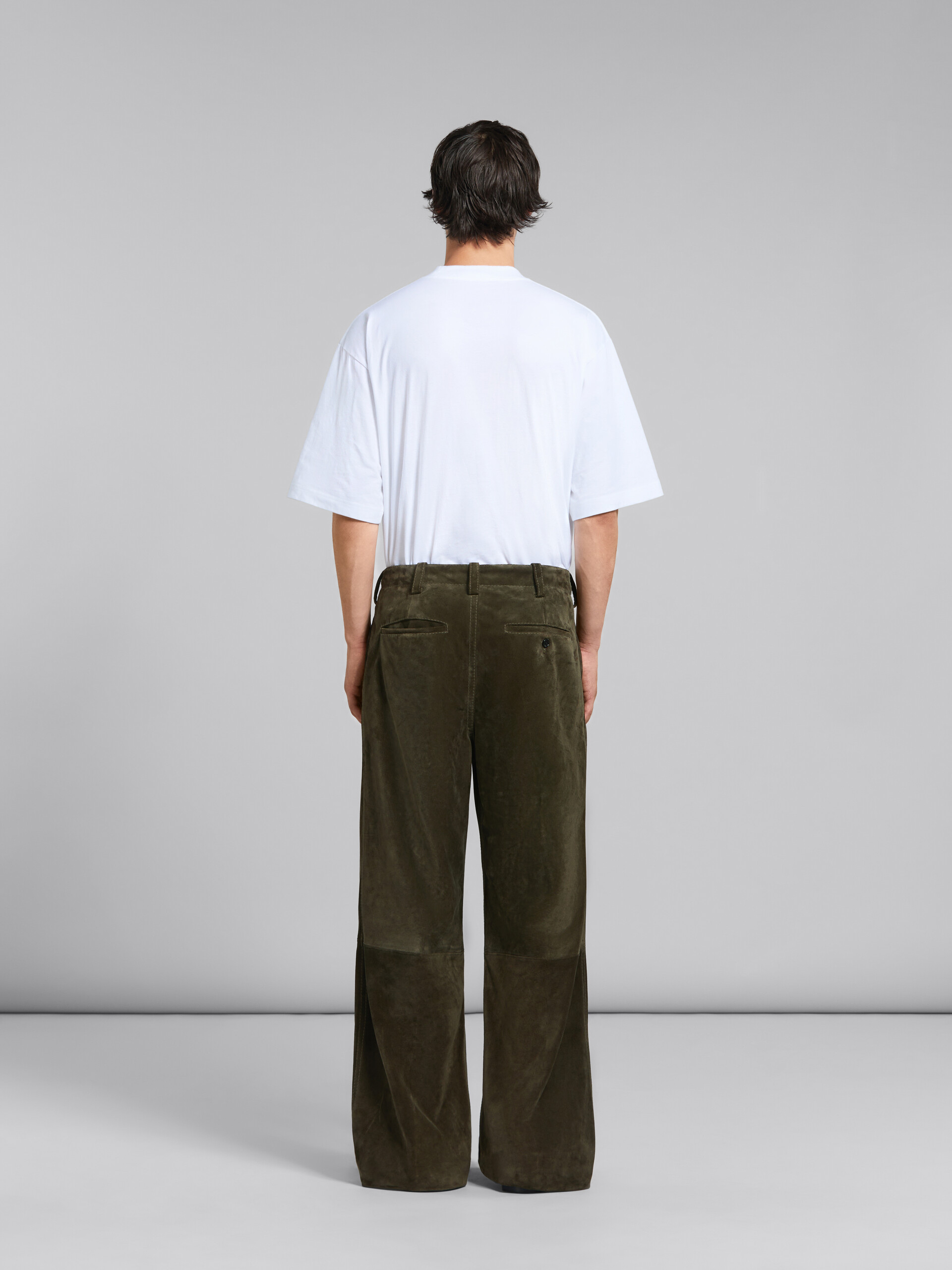 Pantalon en daim compact vert - Pantalons - Image 3