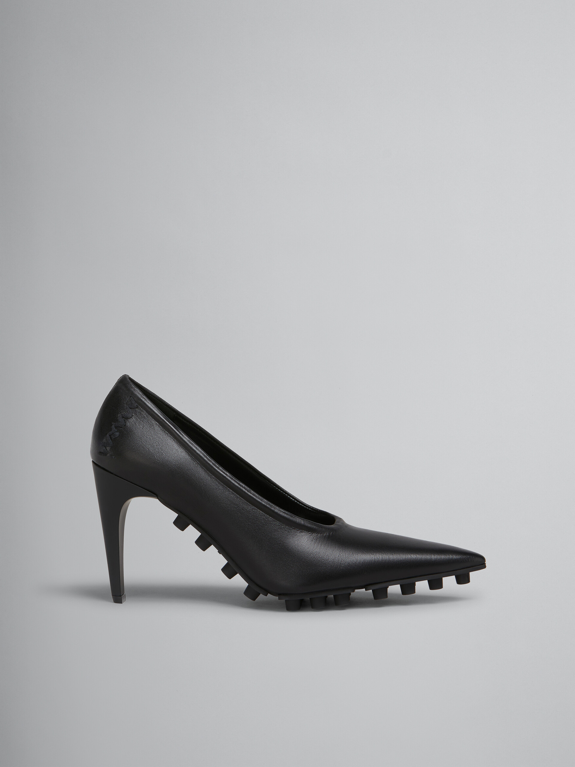 Schwarze Pumps Spike aus Nappaleder - Pumps - Image 1