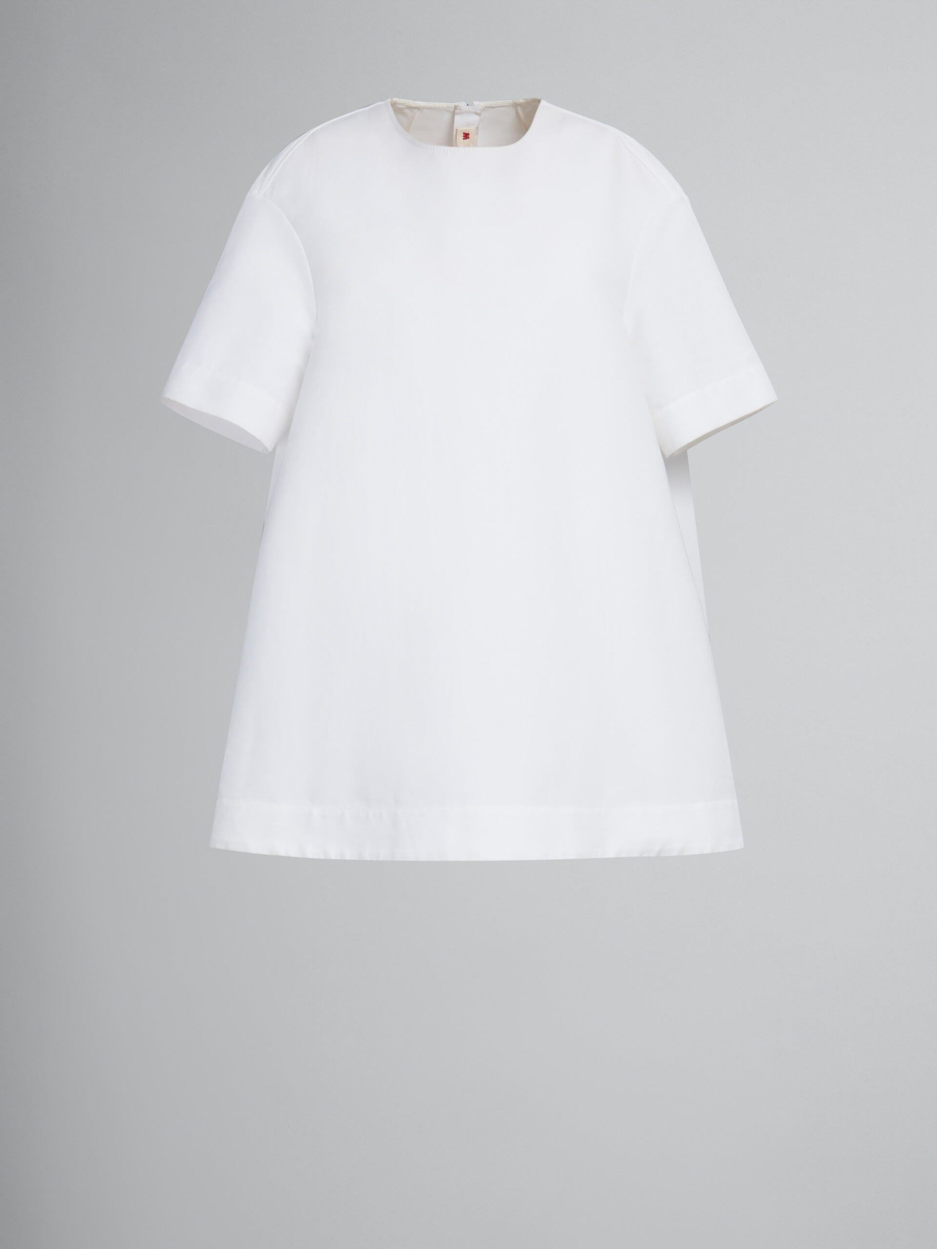 Vestido de cady blanco de corte mini cocoon - Vestidos - Image 1