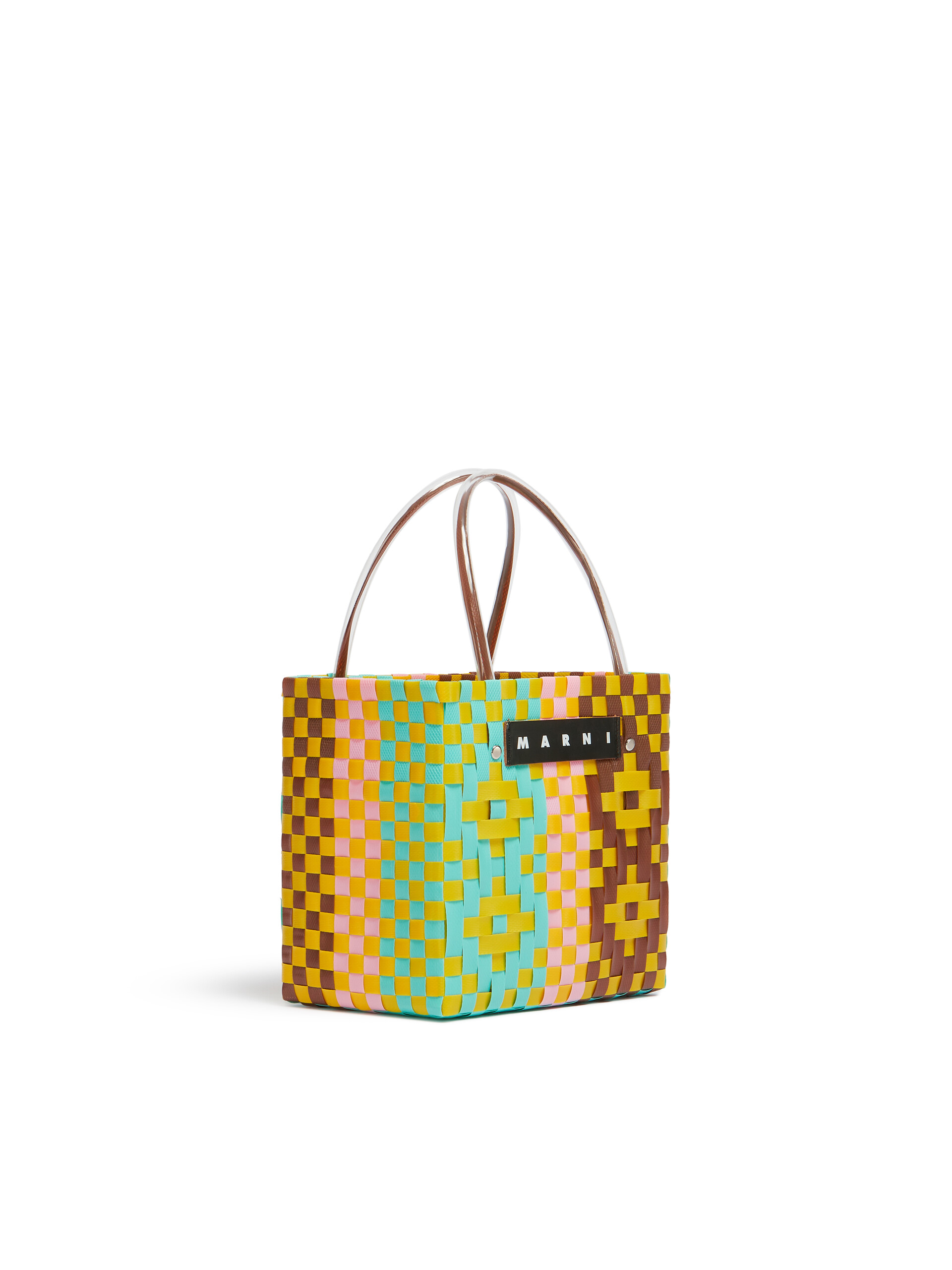 Borsa MARNI MARKET MINI BASKET in intrecciato a rombi rossi - Borse shopping - Image 2