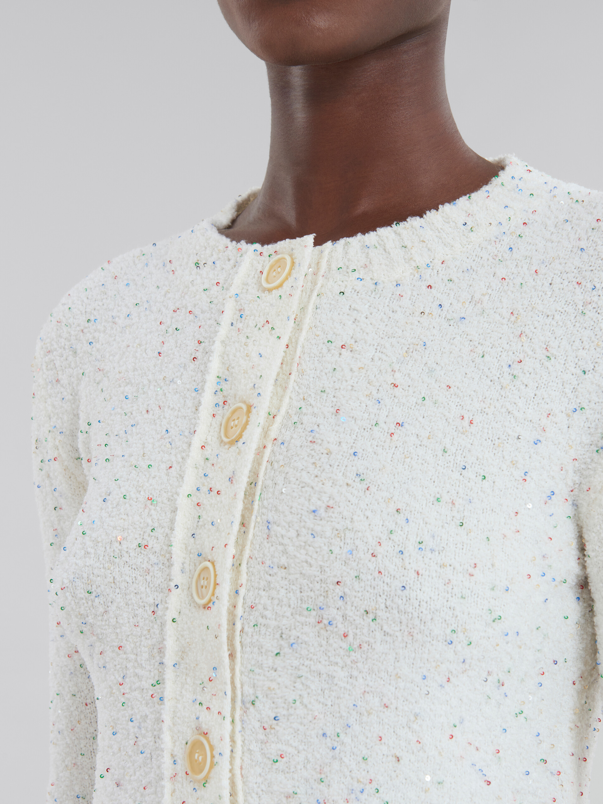 White sparkling wool cardigan - Pullovers - Image 5