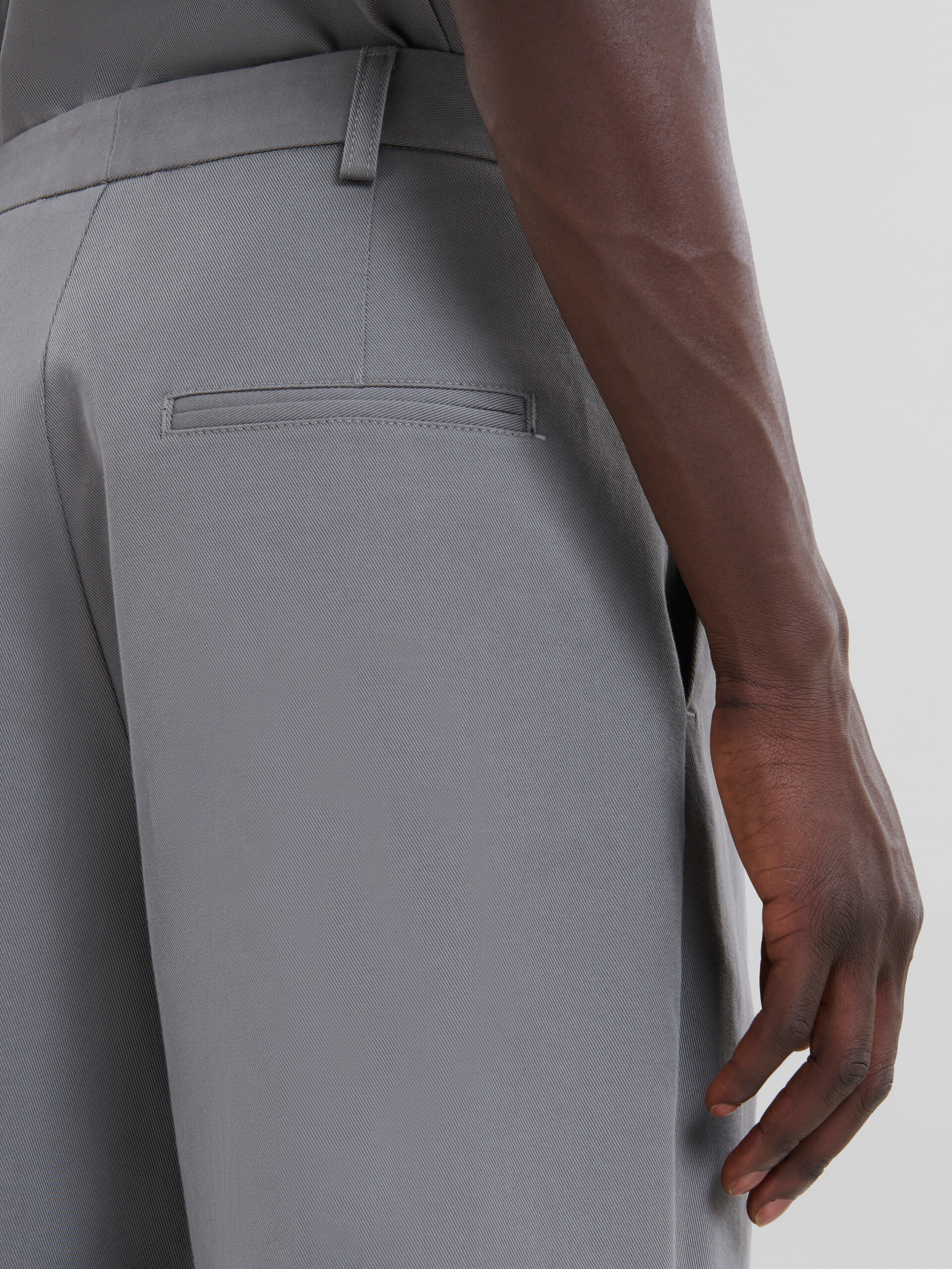 Gray gabardine classic trousers - Pants - Image 4