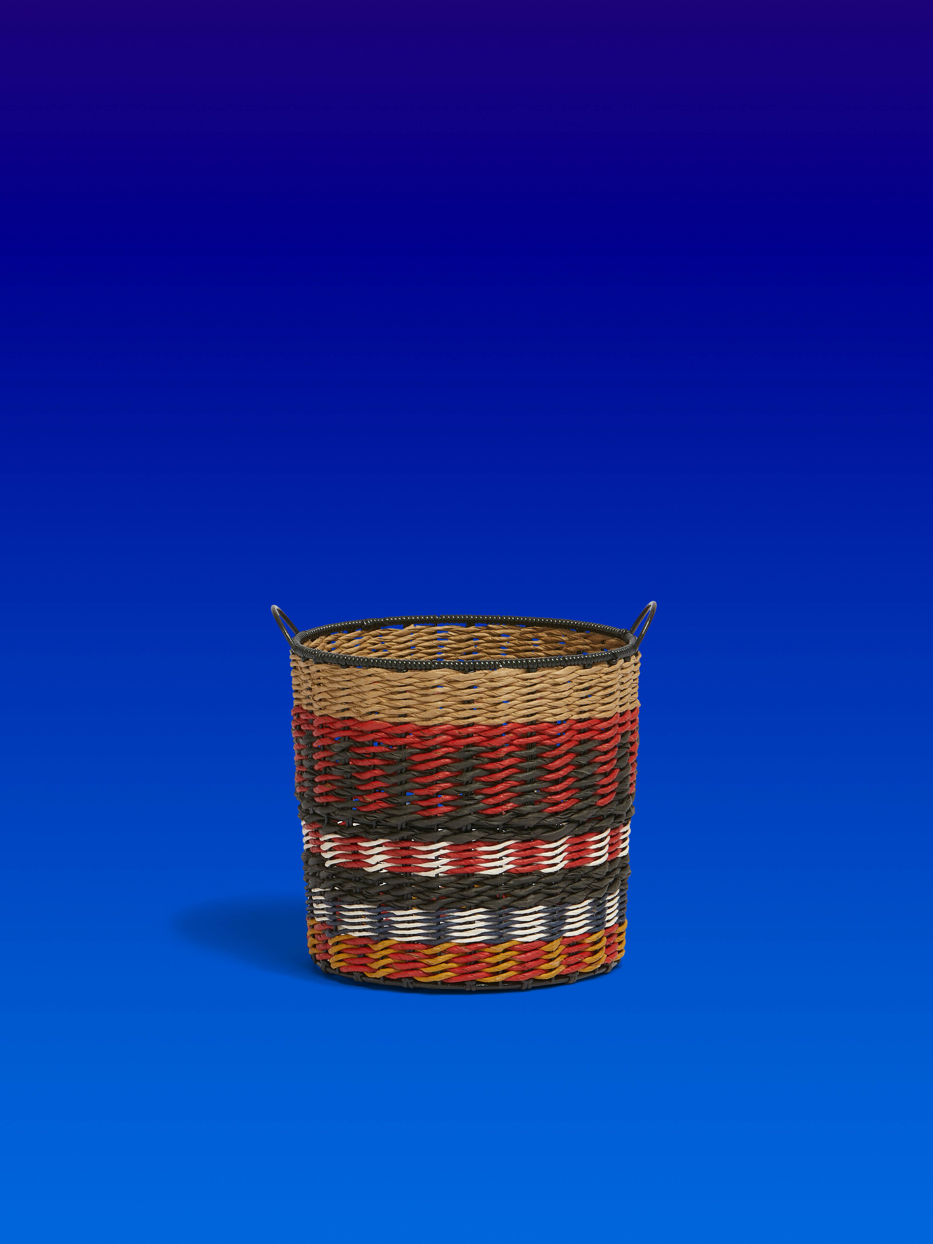 Red and black Marni Market multi-stripe storage basket - Furniture - Image 1