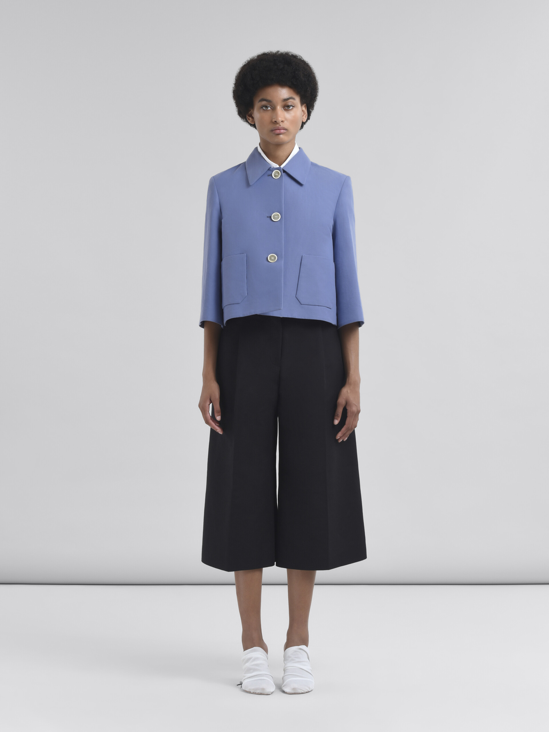 Indigo cotton jacket with Marni Symbol - Jackets - Image 2