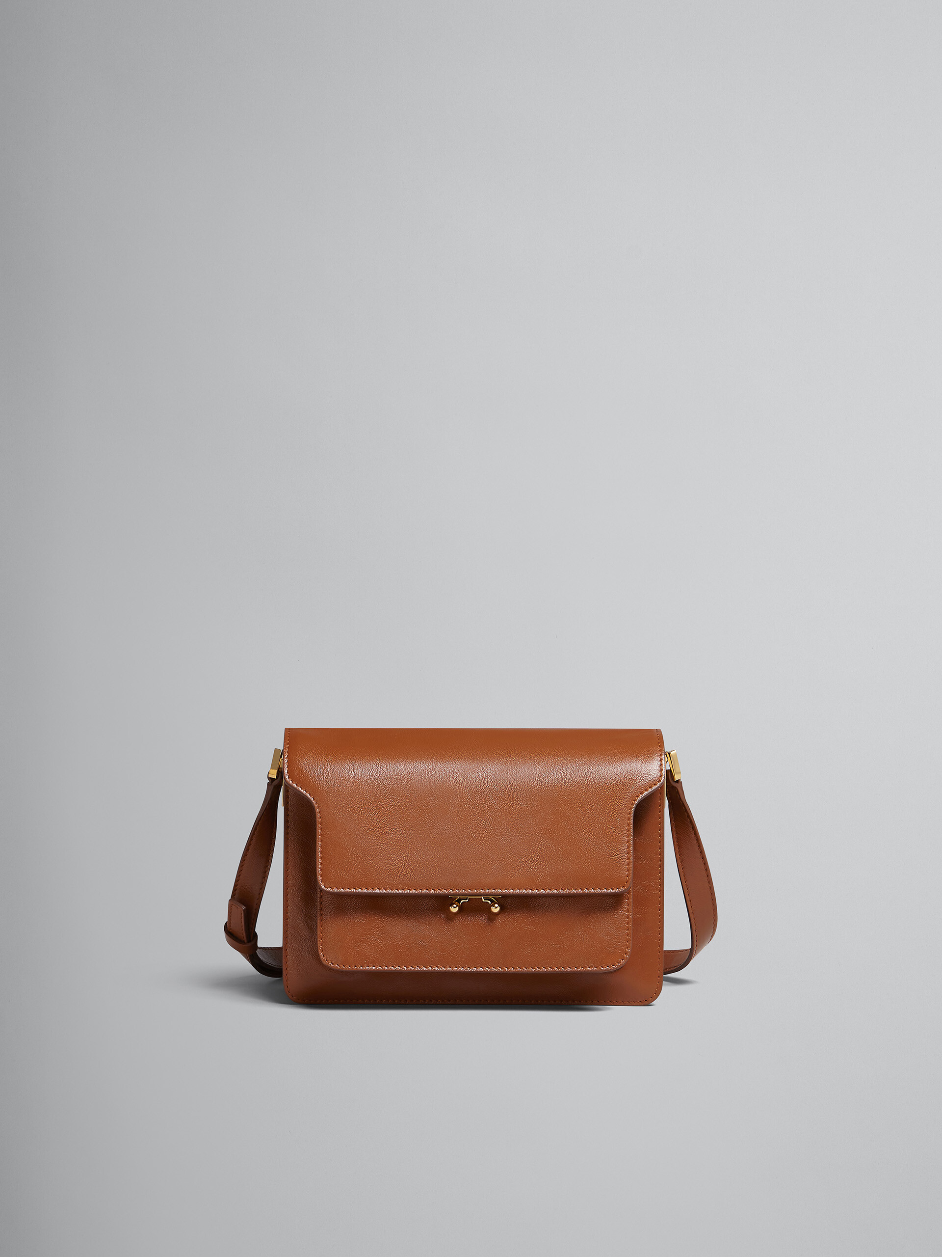 TRUNK SOFT medium bag in brown leather - Shoulder Bag - Image 1