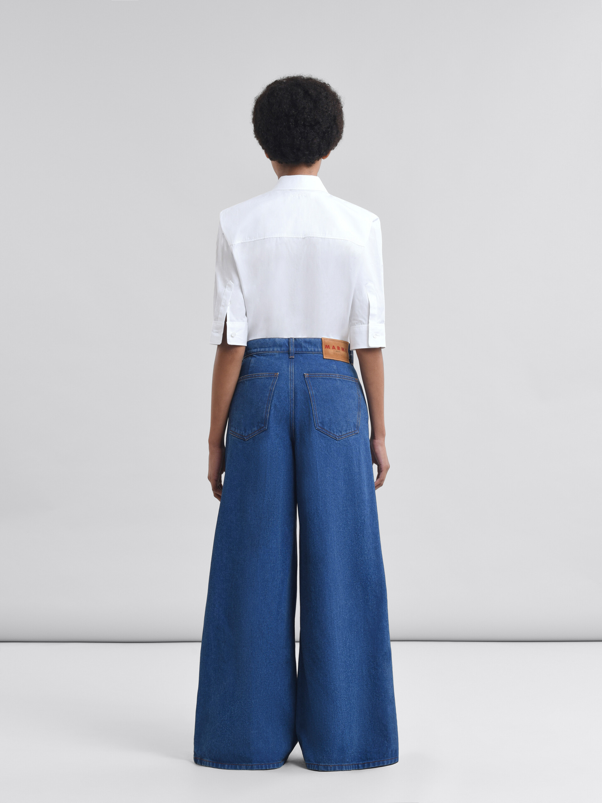 Blue organic denim wide-leg jeans - Pants - Image 3