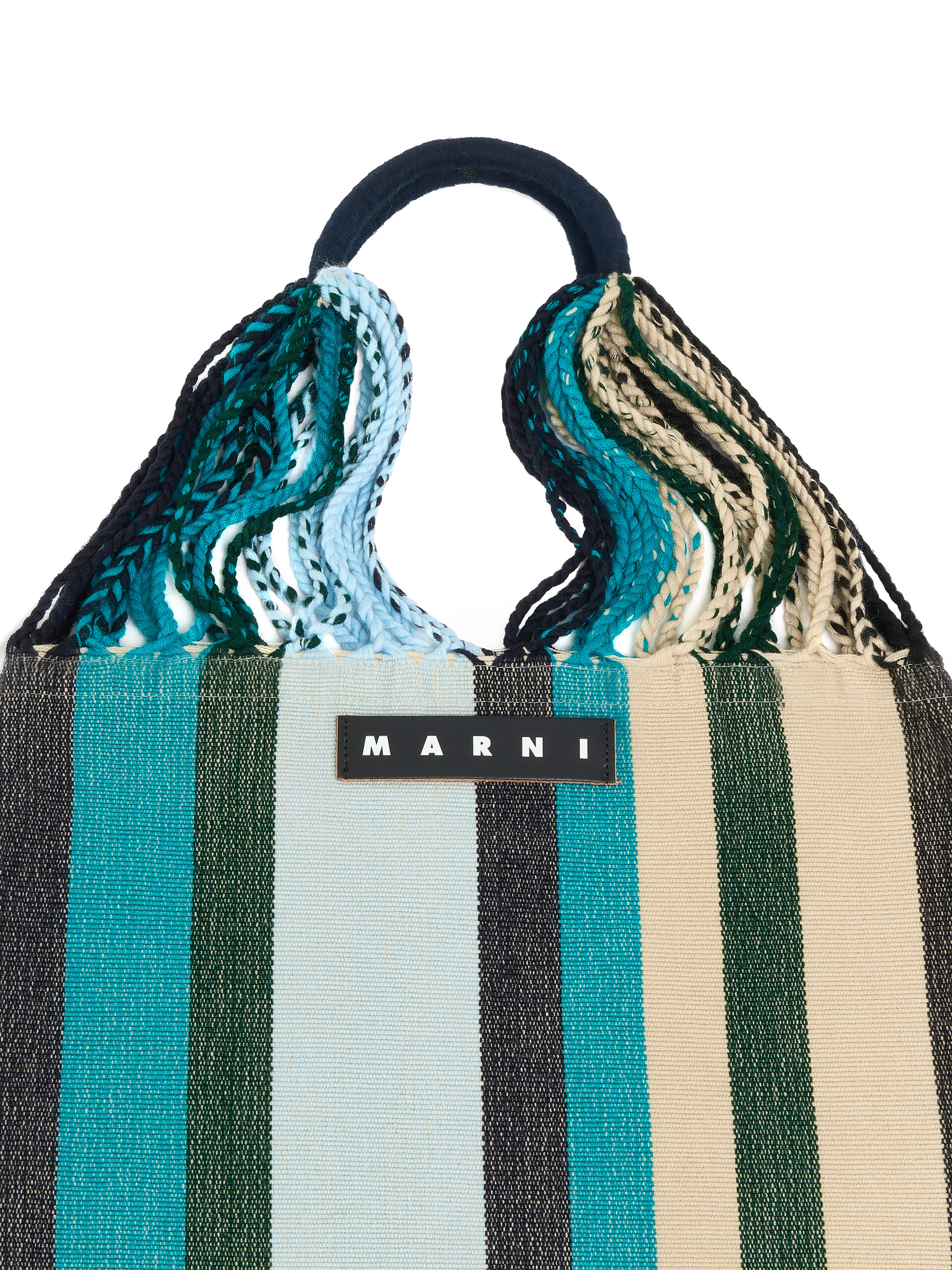 MARNI MARKET ポリエステル ショッピングバッグ ハンモック風ハンドル付き グレー/ターコイズ/レッド - ハンドバッグ - Image 4