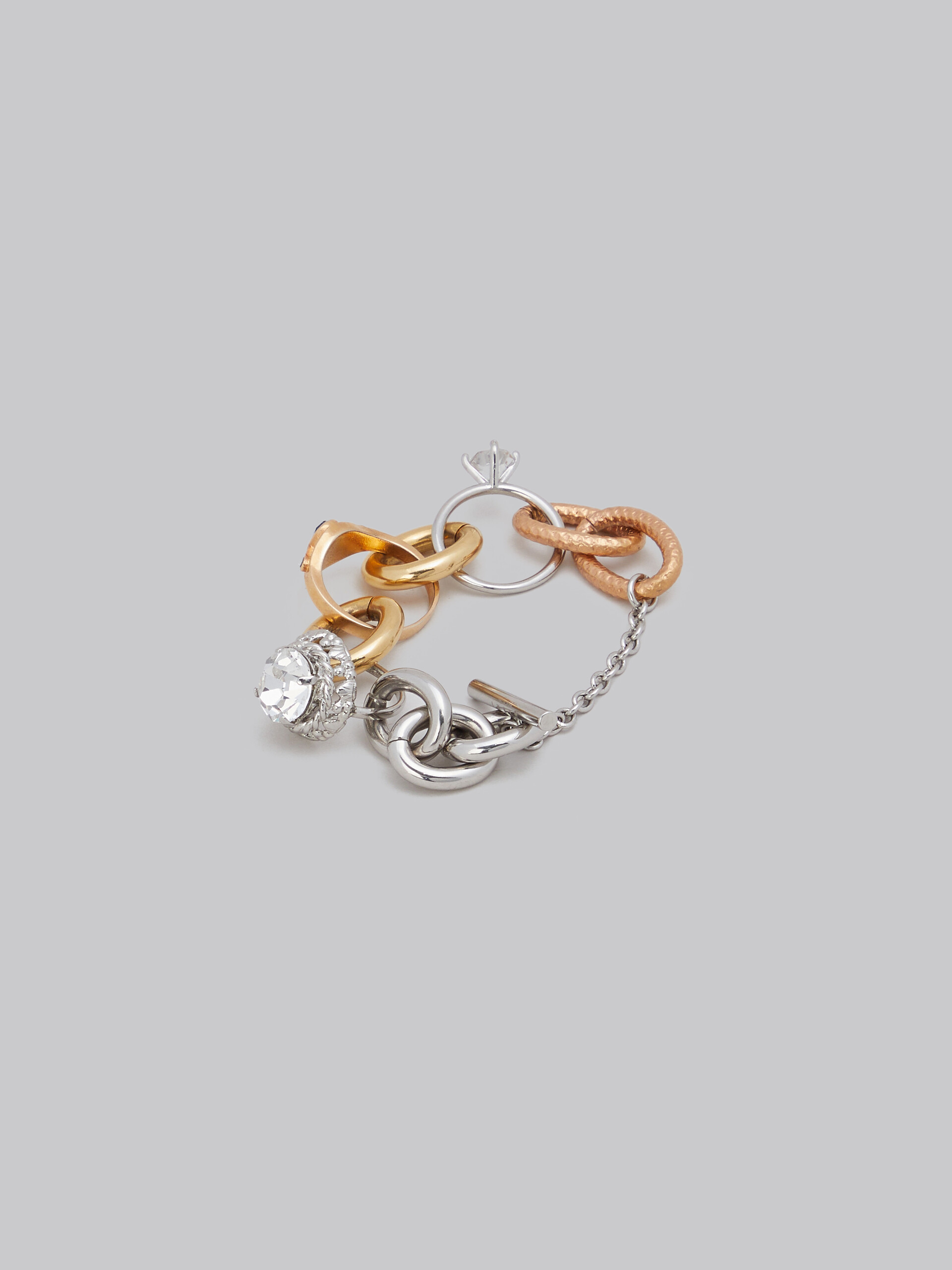 Bracelet en chaîne avec différents maillons et anneaux bijoux - Bracelets - Image 3