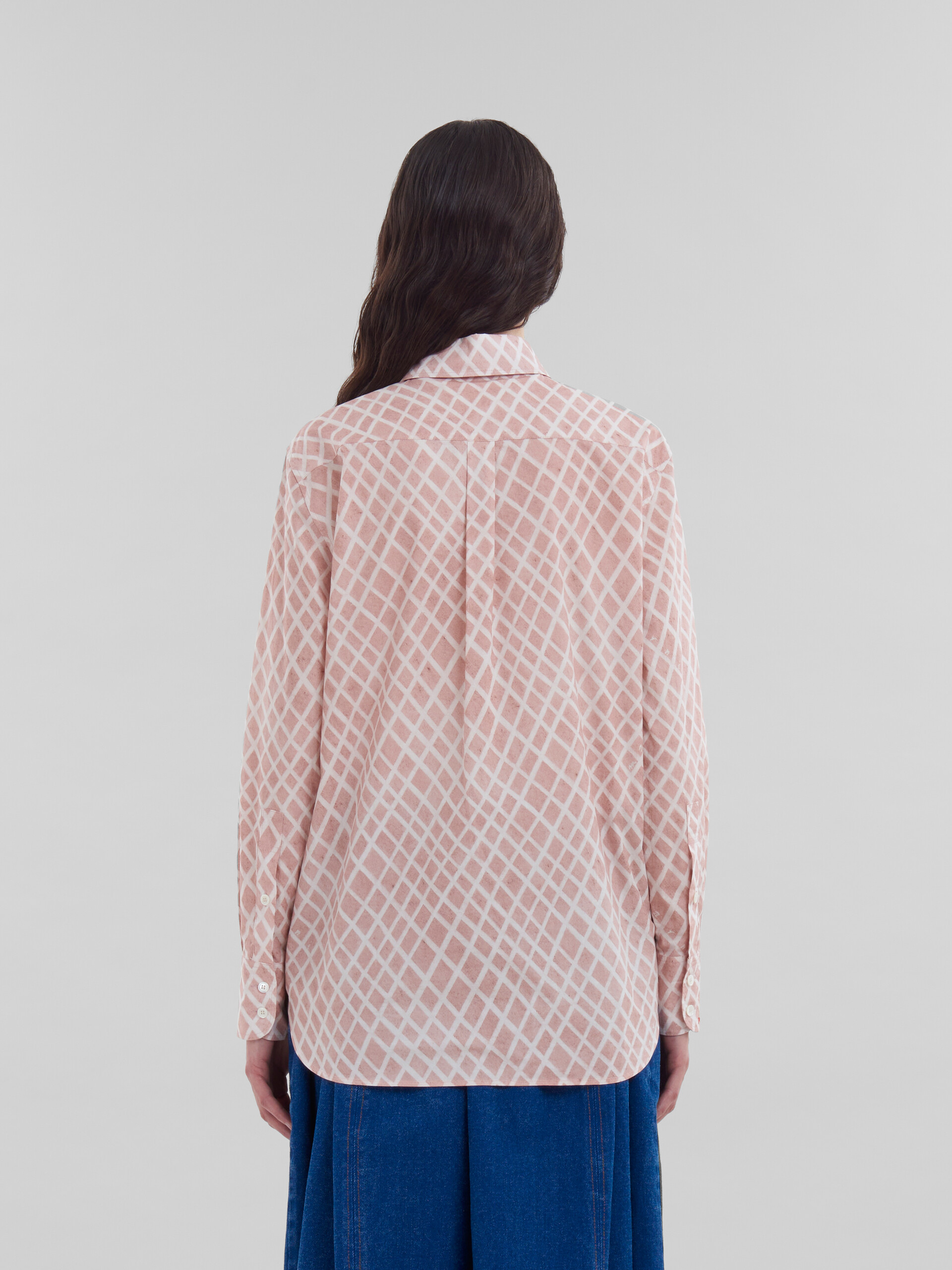 Camicia in popeline rosa con stampa Landscapes - Camicie - Image 3