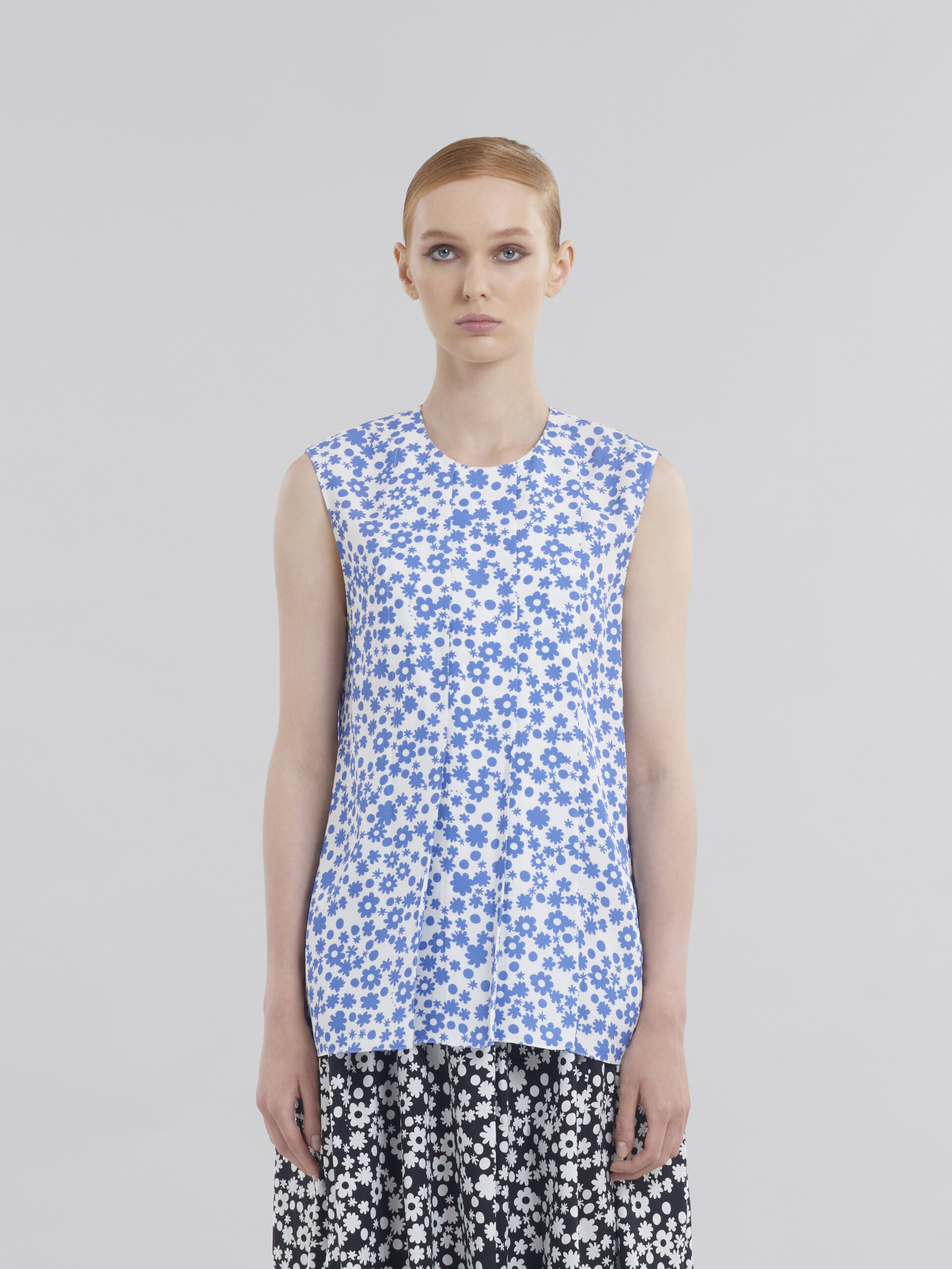 Light blue and white Pop Fields sleeveless top - Shirts - Image 2