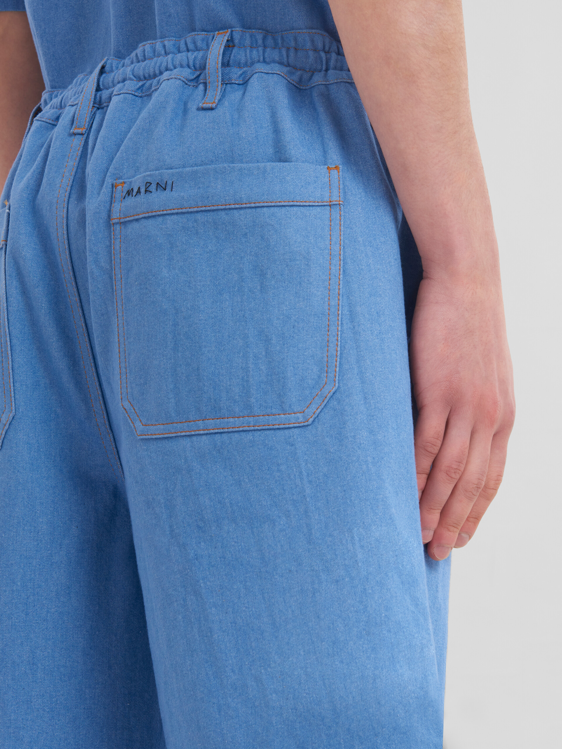 Blue denim boxer shorts - Pants - Image 4